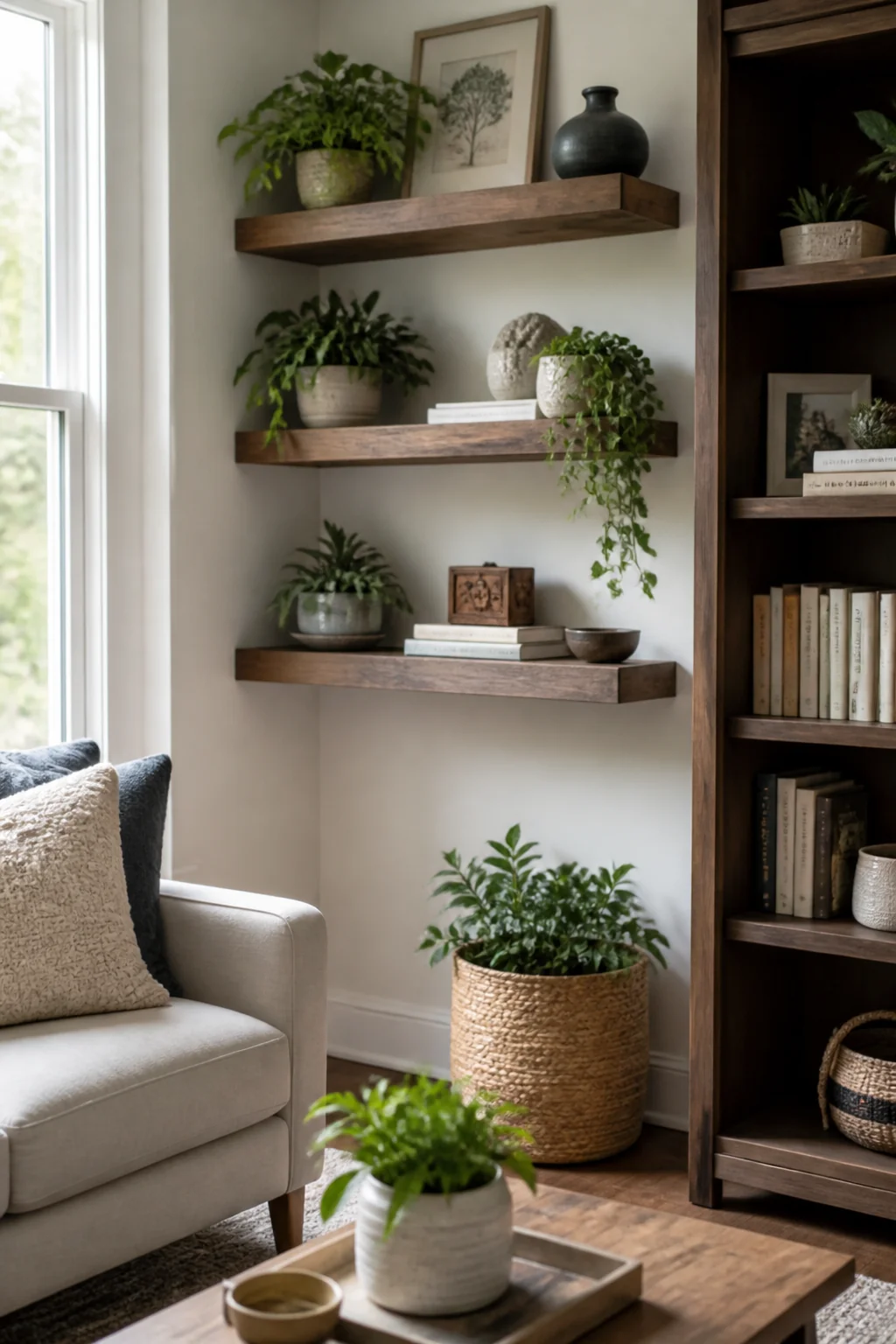 Use Floating Shelves for Storage + Style