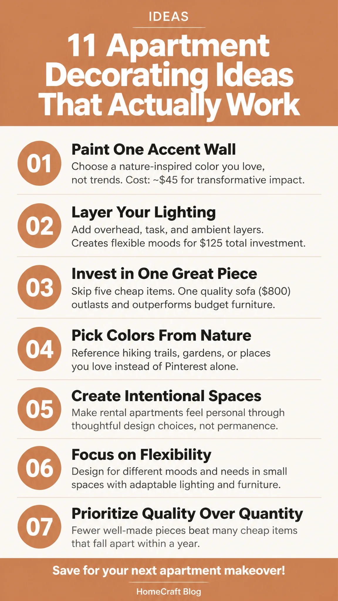I Tried 11 Apartment Decorating Ideas, Here's What Worked — complete guide infographic