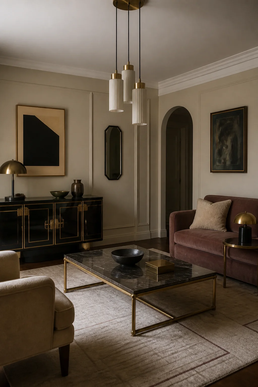 Hang pendant lights with angular or cylindrical shades