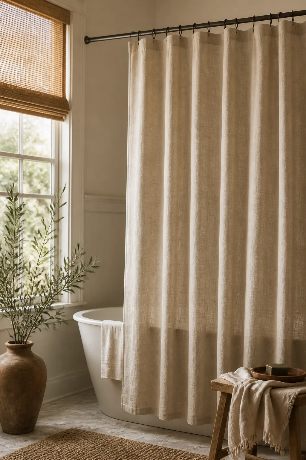 Swap Your Shower Curtain for Linen (Around $35)