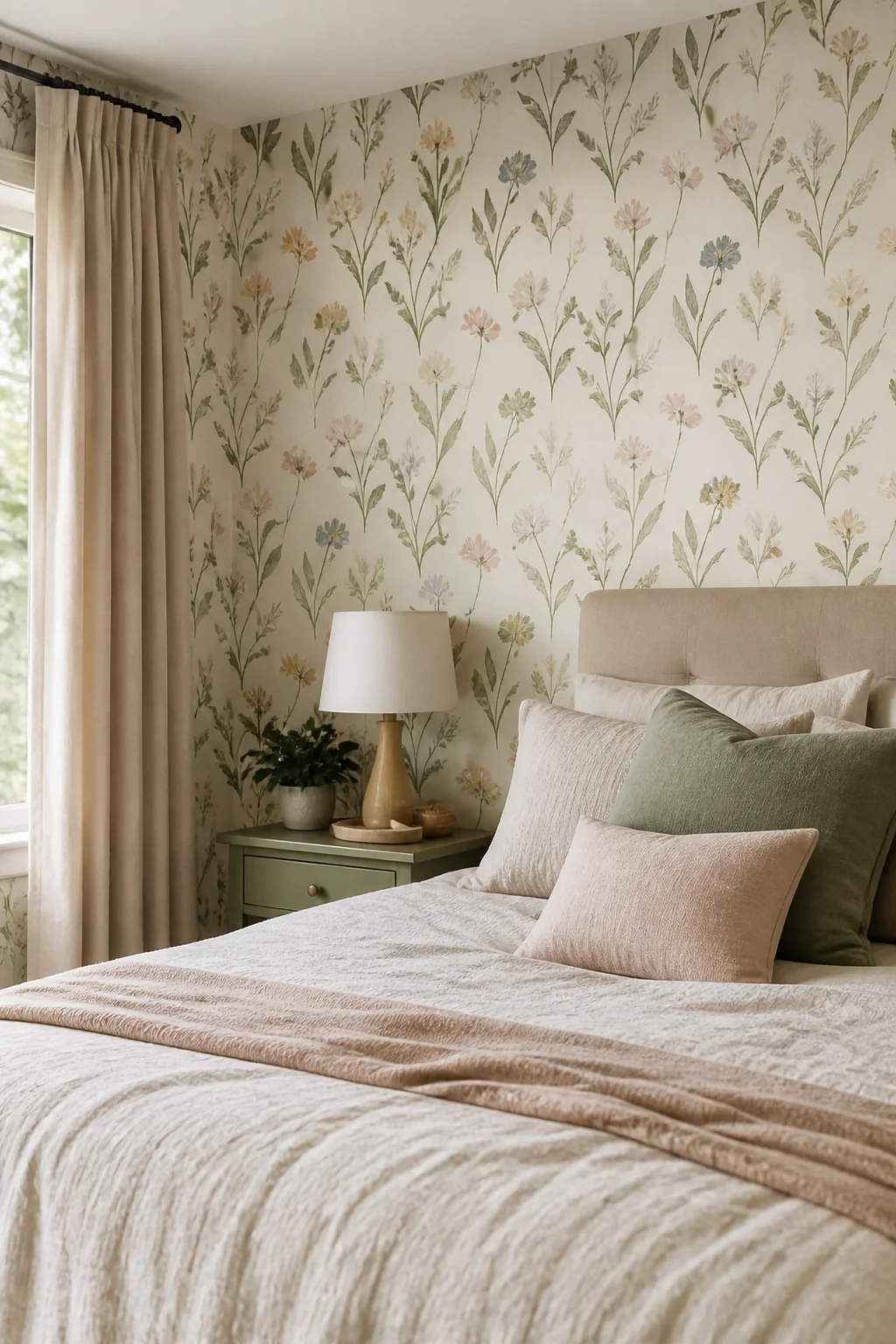 Wallpaper with Botanical Prints