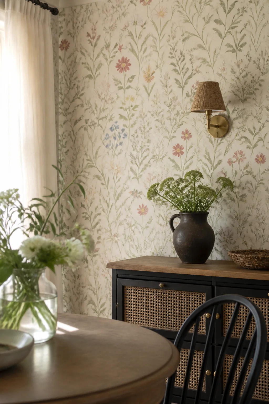 Wallpaper with Botanical Prints