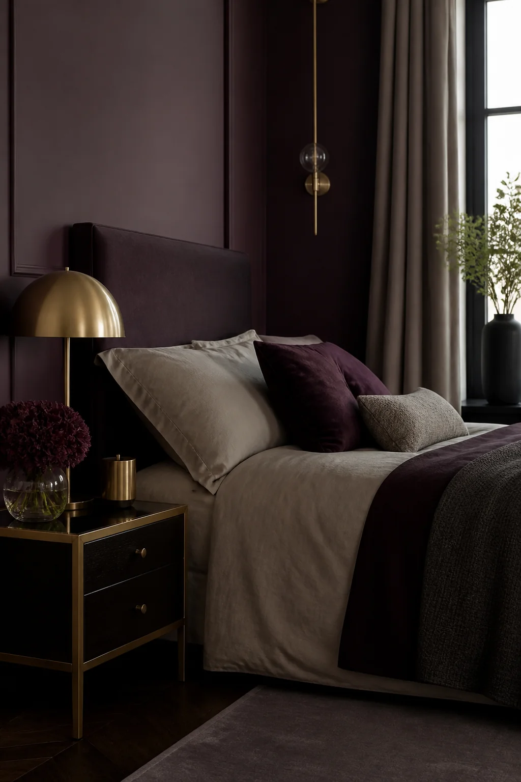 Moody Plum for Luxury Bedroom Vibes