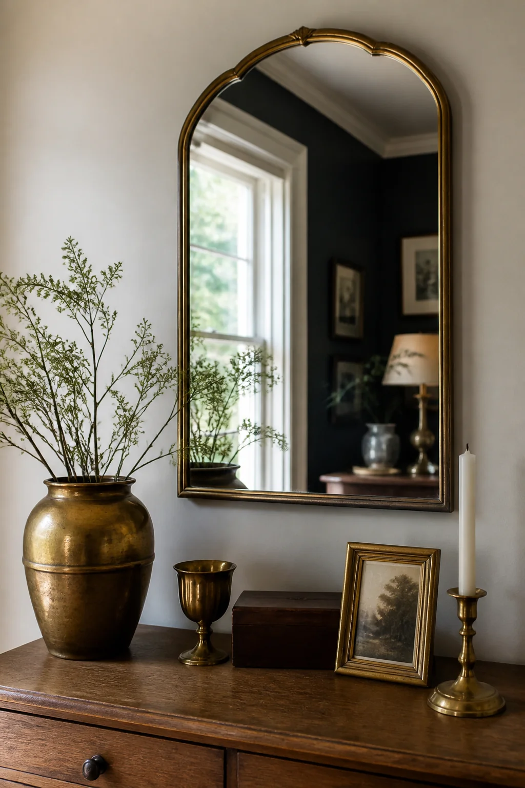 Use a Vintage or Brass Mirror Frame