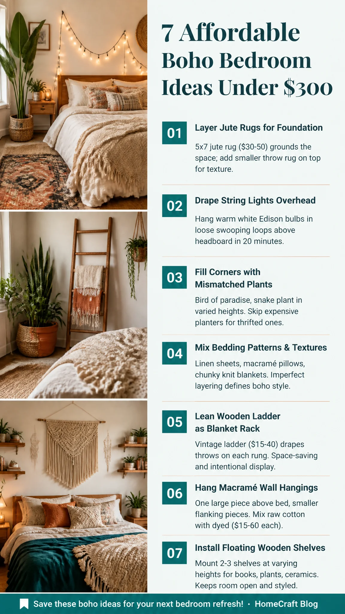 23 Dreamy Boho Bedroom Decor Ideas You Can Actually Afford — complete guide infographic