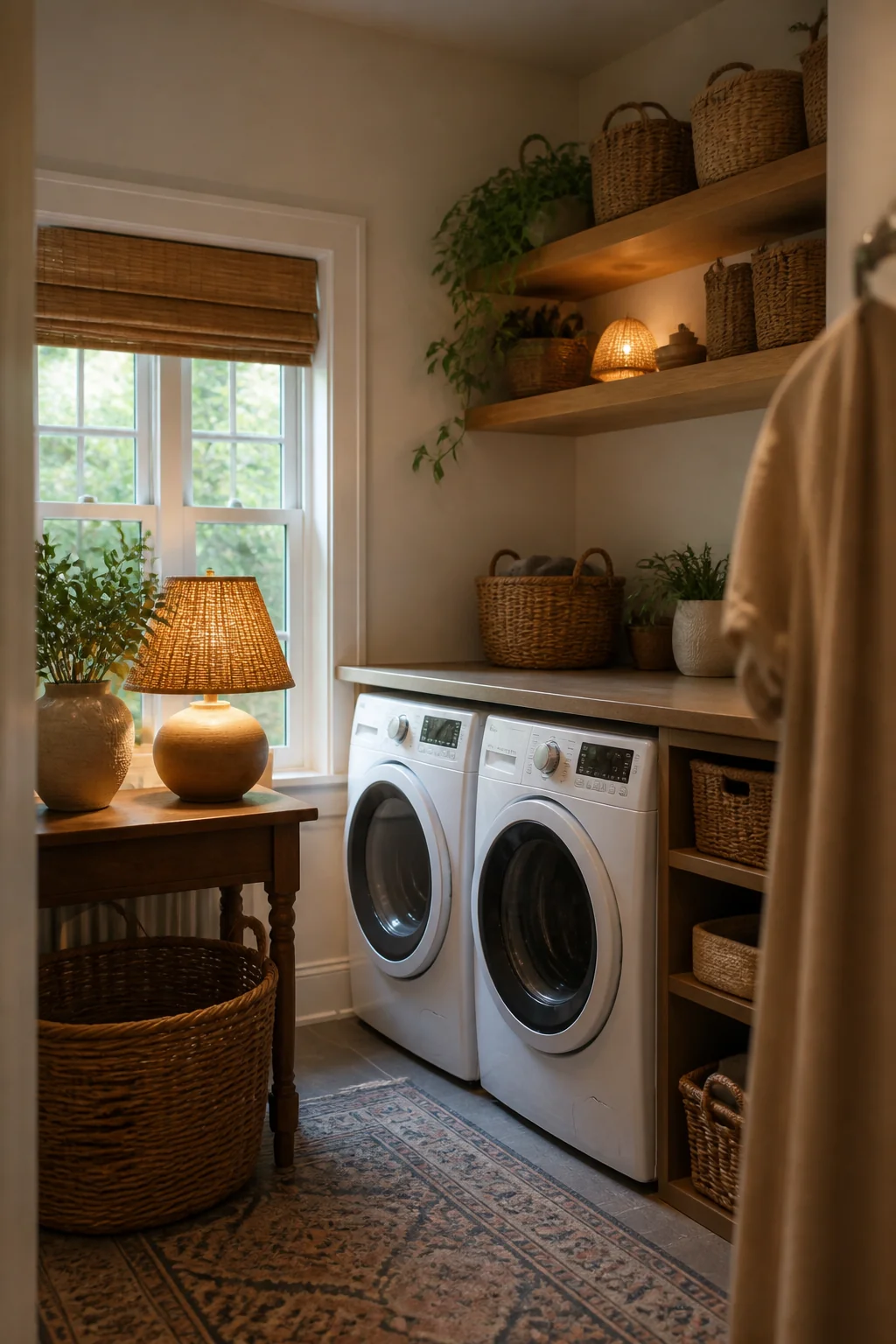 Add ambient lighting with a small table lamp