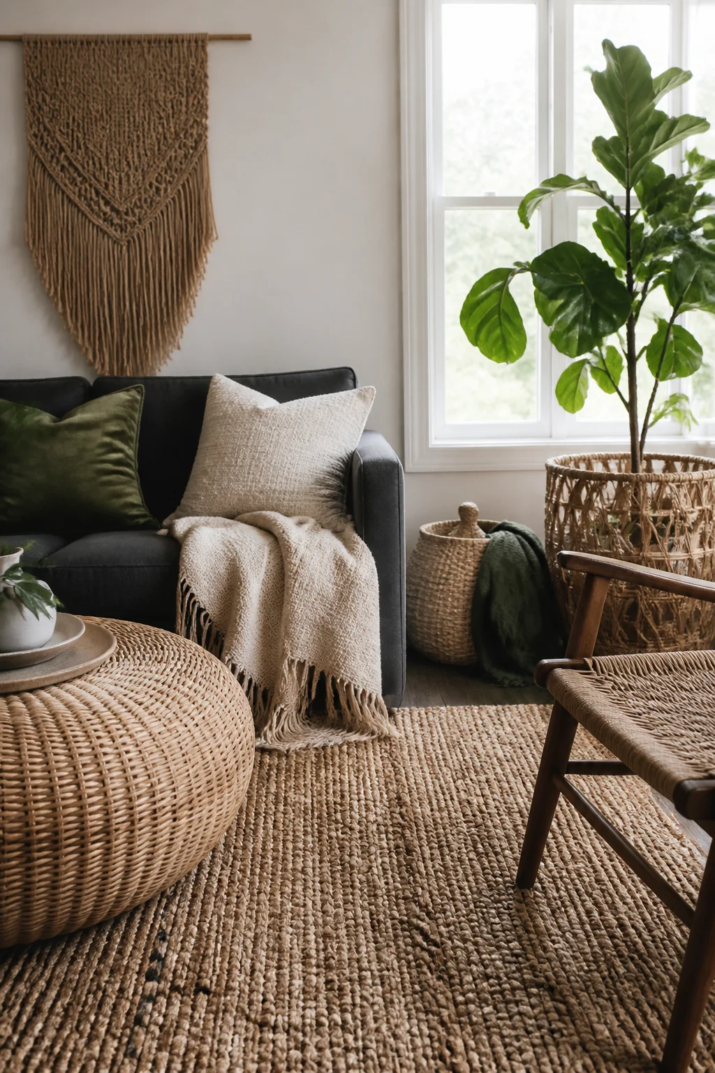 Mix woven textures in different scales
