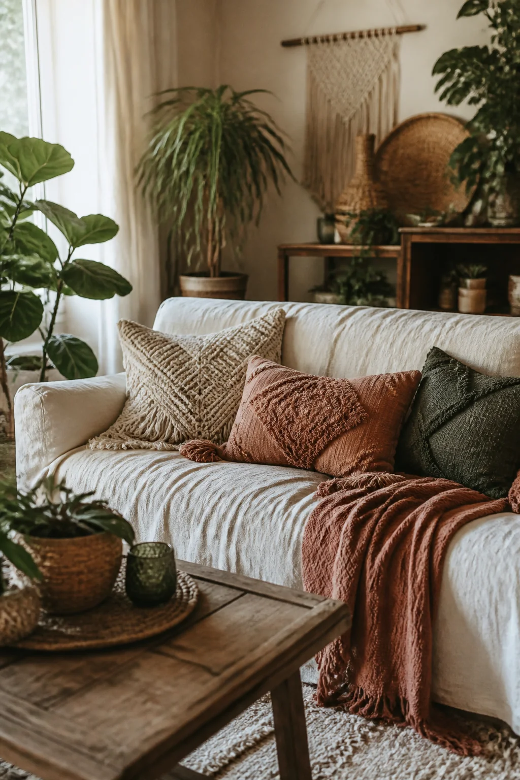 Layer throw pillows in odd numbers