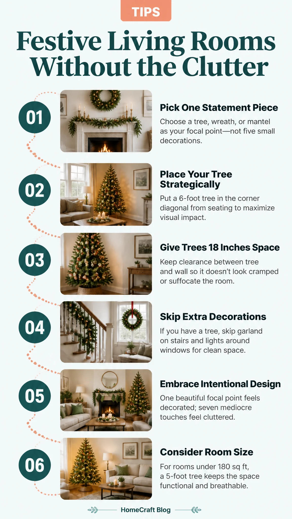 Make Your Christmas Living Room Feel Festive Without the Clutter — visual summary