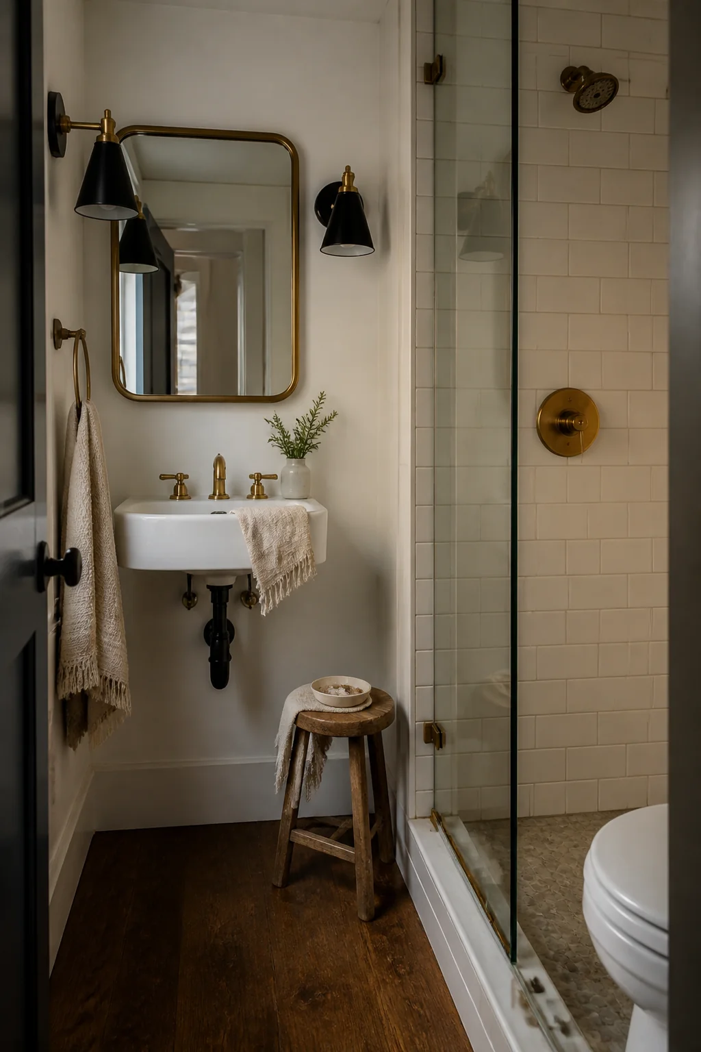 Add task lighting in brushed brass or matte black