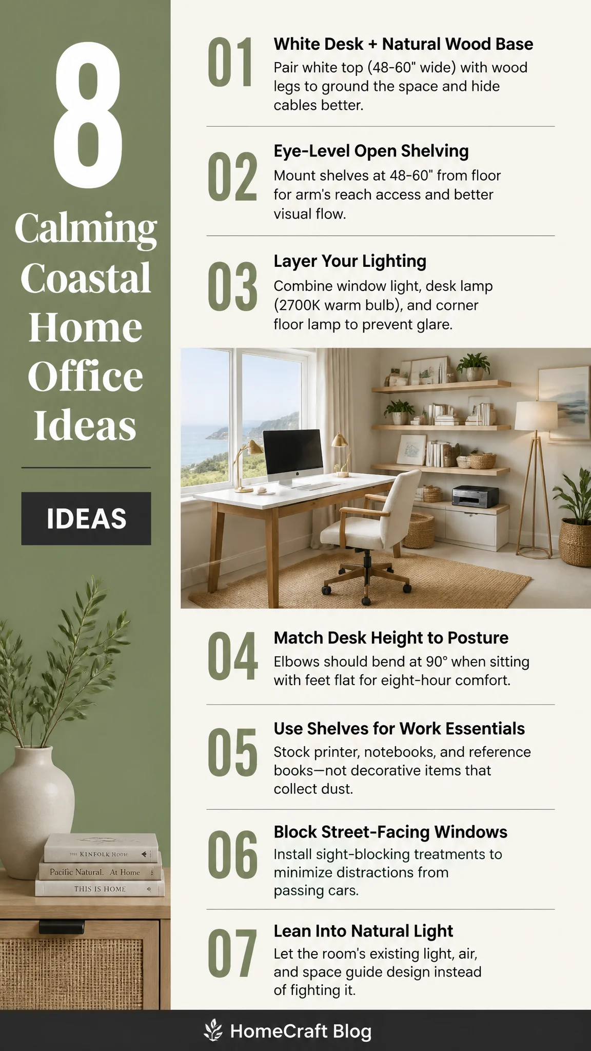 8 Calming Coastal Home Office Ideas for Focus and Light — the short version, illustrated