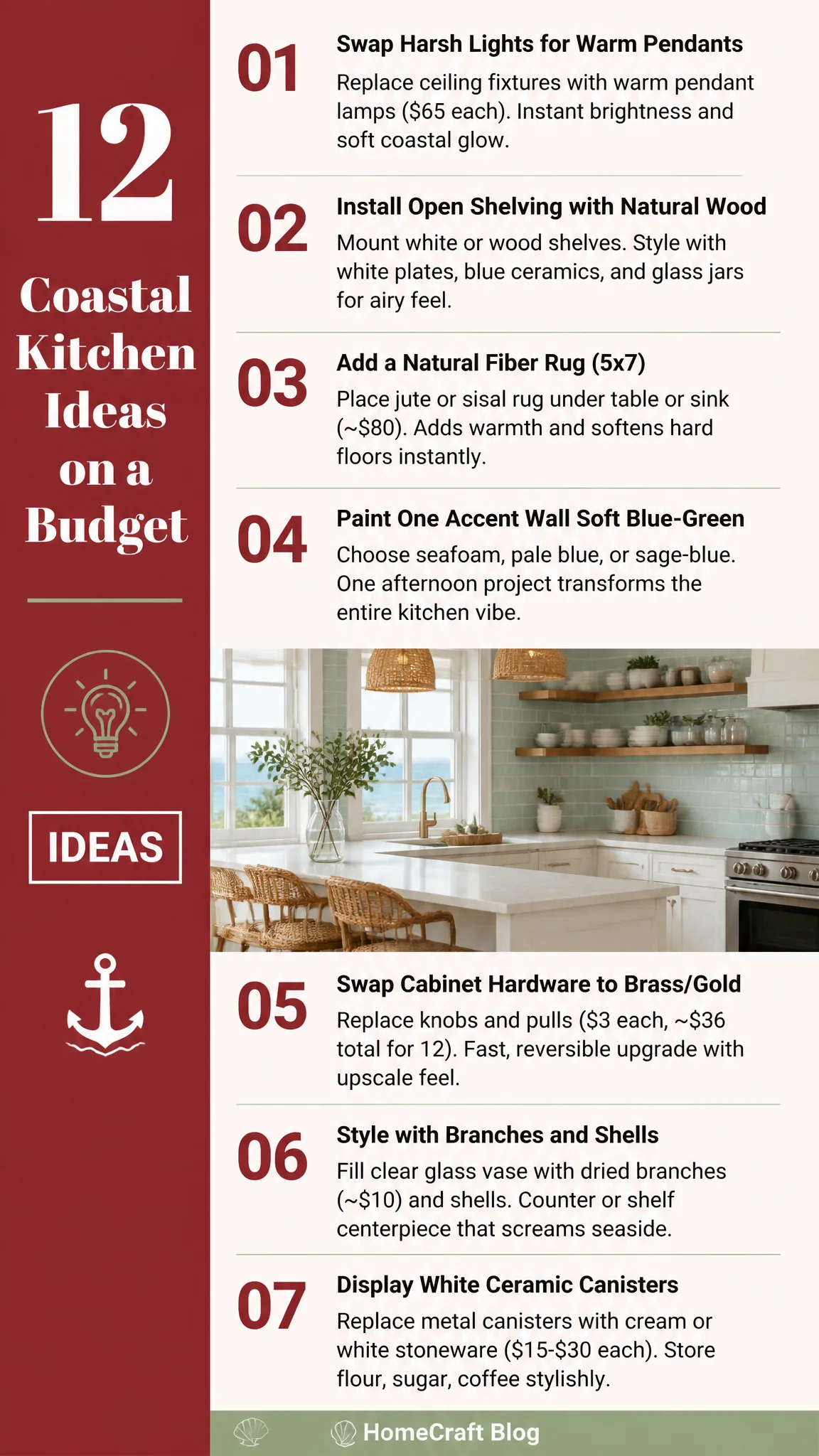 12 Bright Coastal Kitchen Decor Ideas That Feel Like a Beach Retreat — complete guide infographic