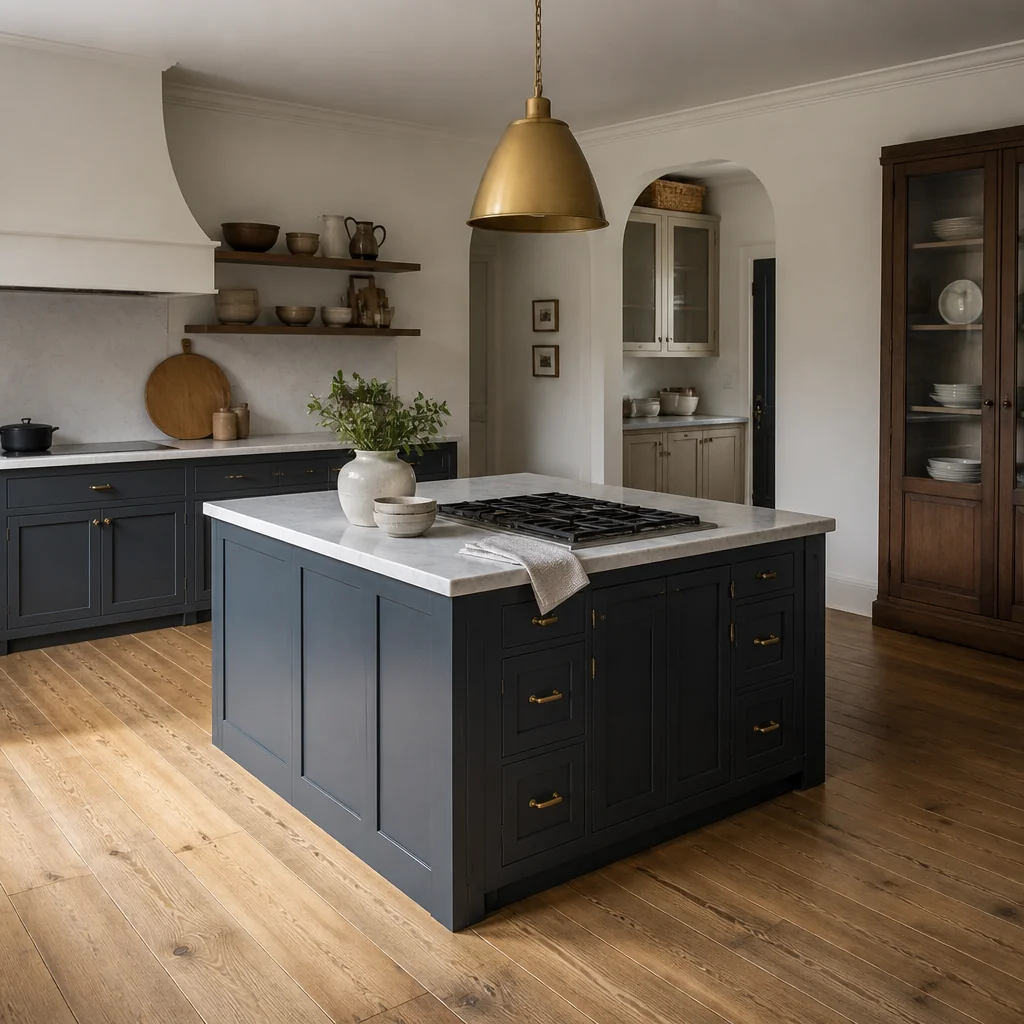 An Island With a Built-In Range or Cooktop