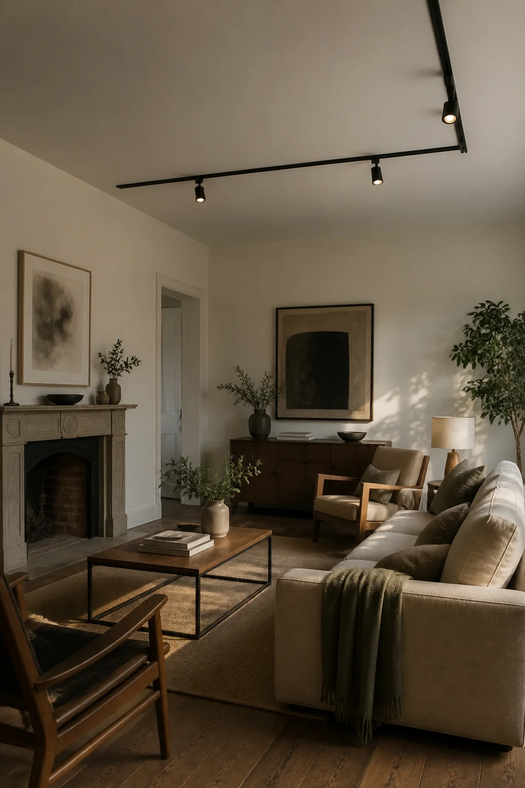 Add track lighting or recessed fixtures to replace overhead lights
