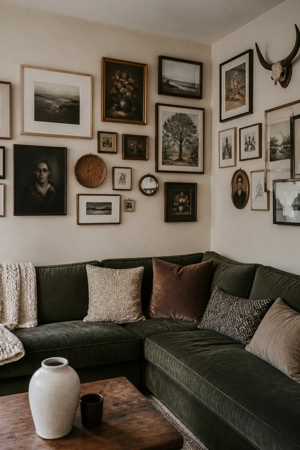 Salon-Style Wall with Varying Heights