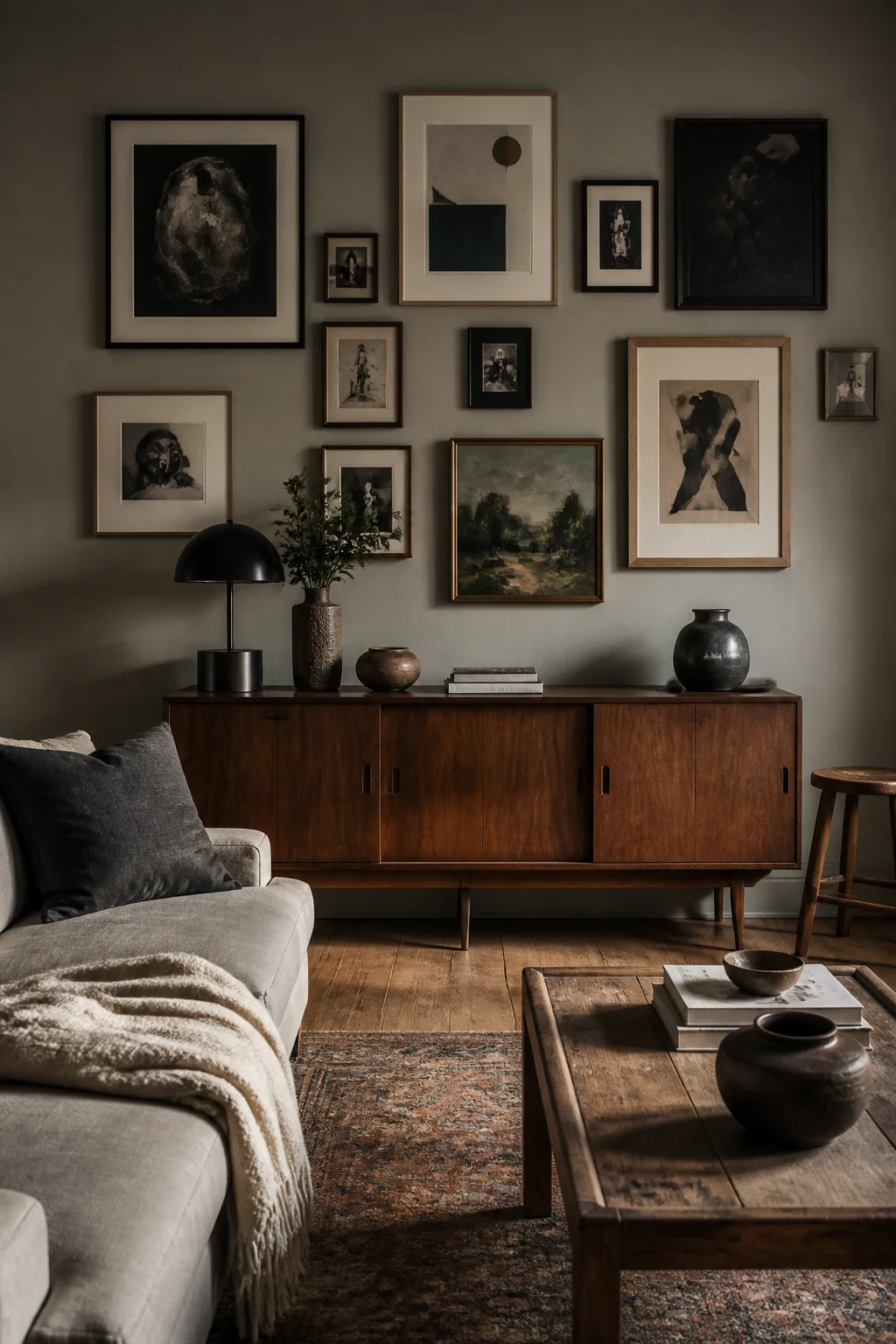 Salon-Style Wall with Varying Heights