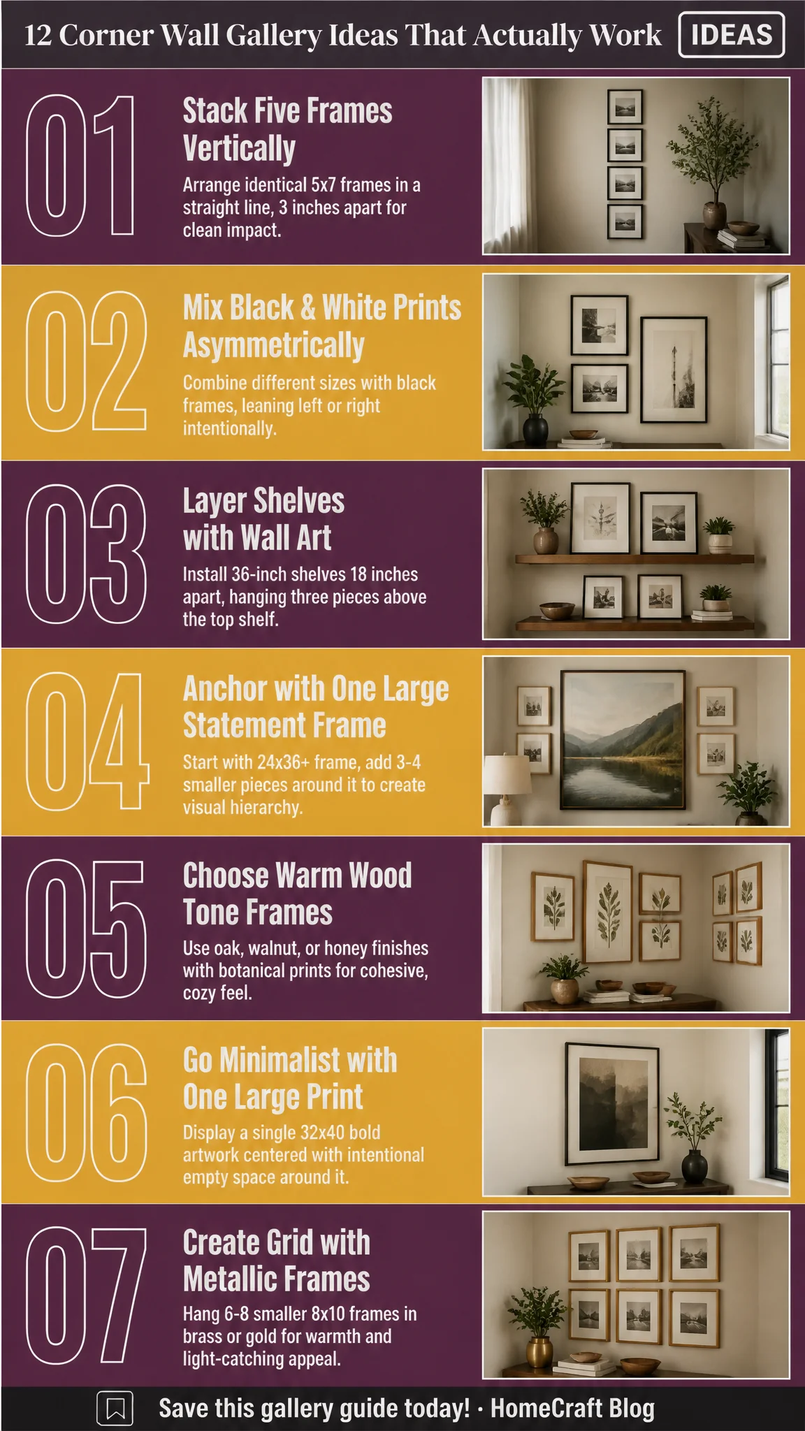 12 Dreamy Corner Wall Gallery Ideas for Any Room — complete guide infographic