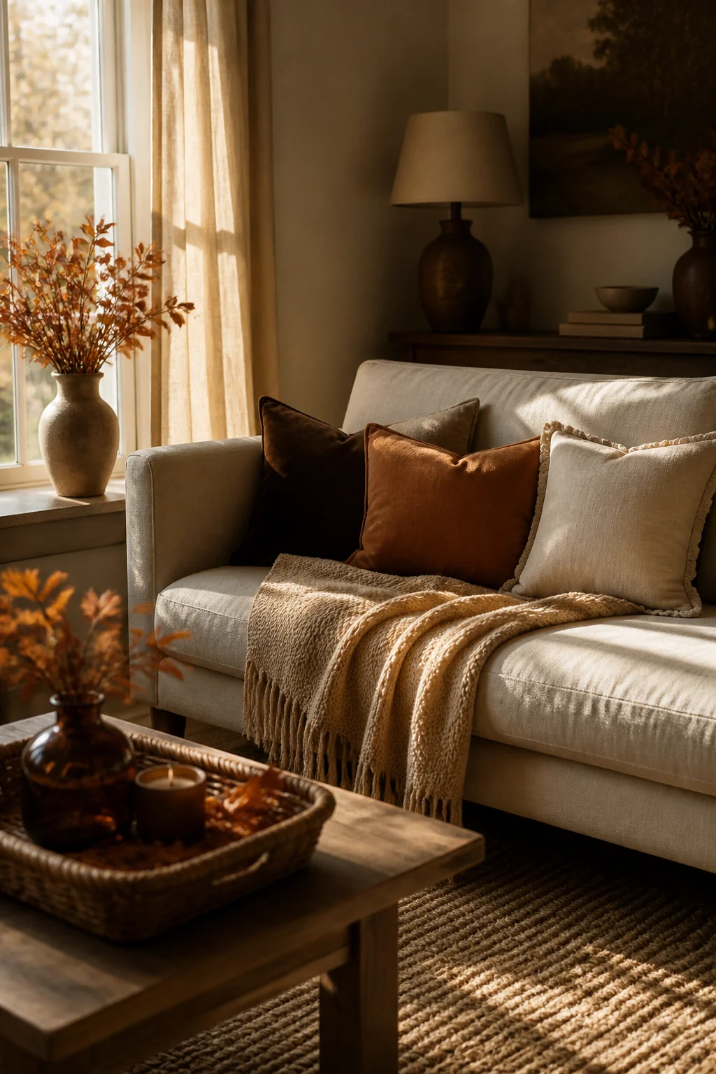 10 Warm Cozy Autumn Living Room Ideas With Low Natural Light — the idea in a room