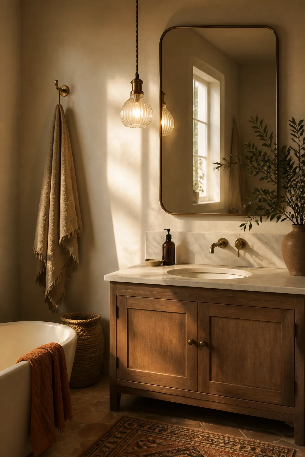 How to Create a Cozy Bathroom Aesthetic on Any Budget — styling tip