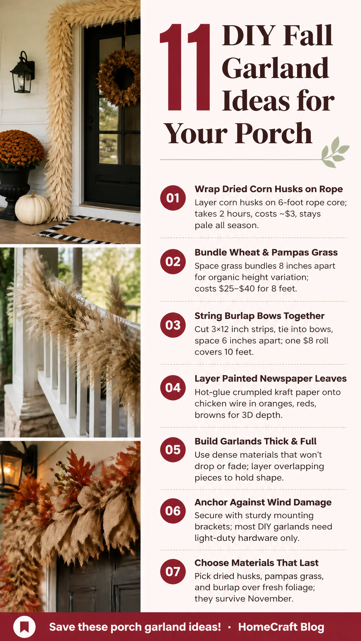 11 Charming DIY Fall Garland Ideas for Your Front Porch — the short version, illustrated
