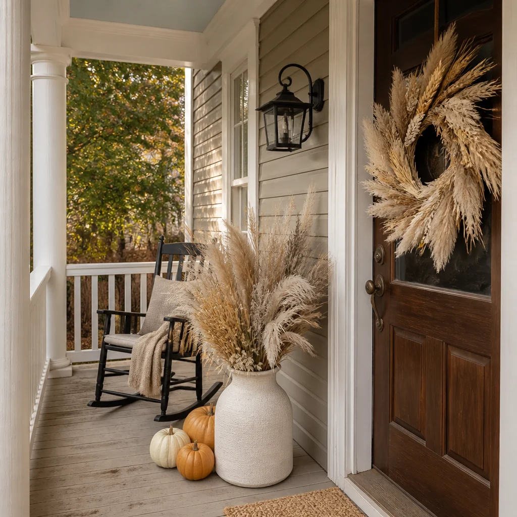 Wheat and bleached pampas in a white or natural base