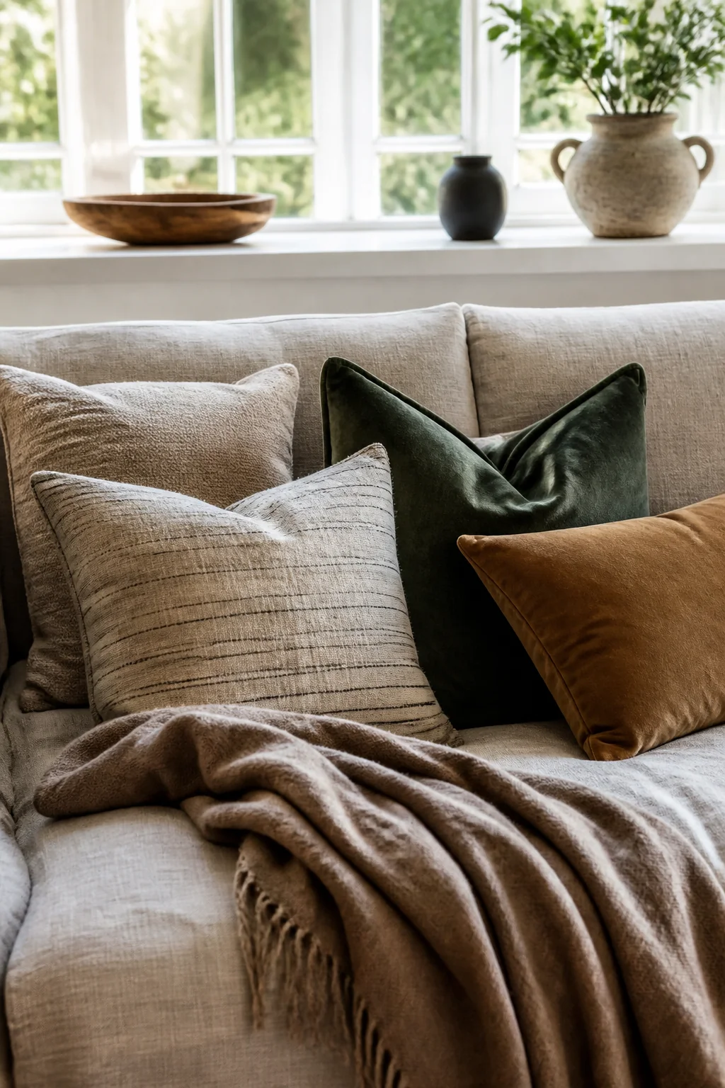 Throw Pillows and Textile Layering