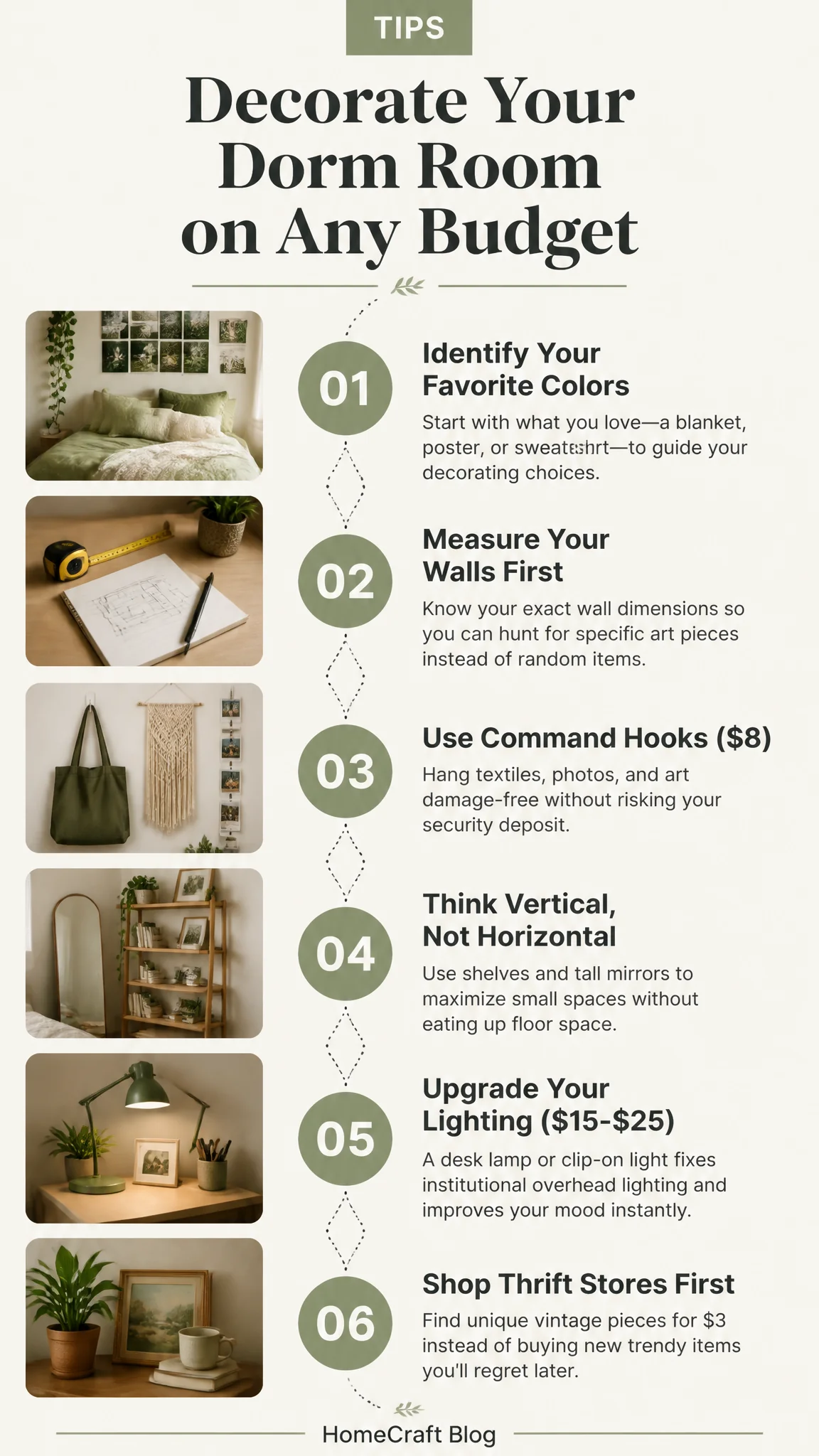 How to Decorate Your Dorm Room on Any Budget — complete guide infographic