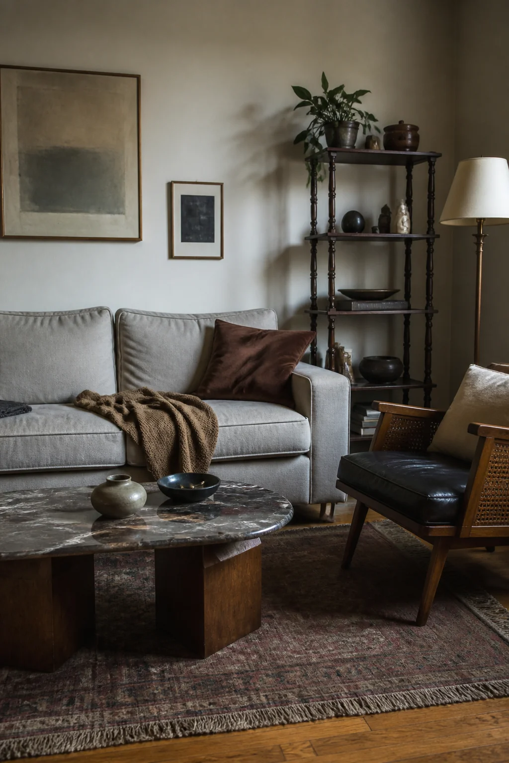 Mix vintage and new furniture pieces