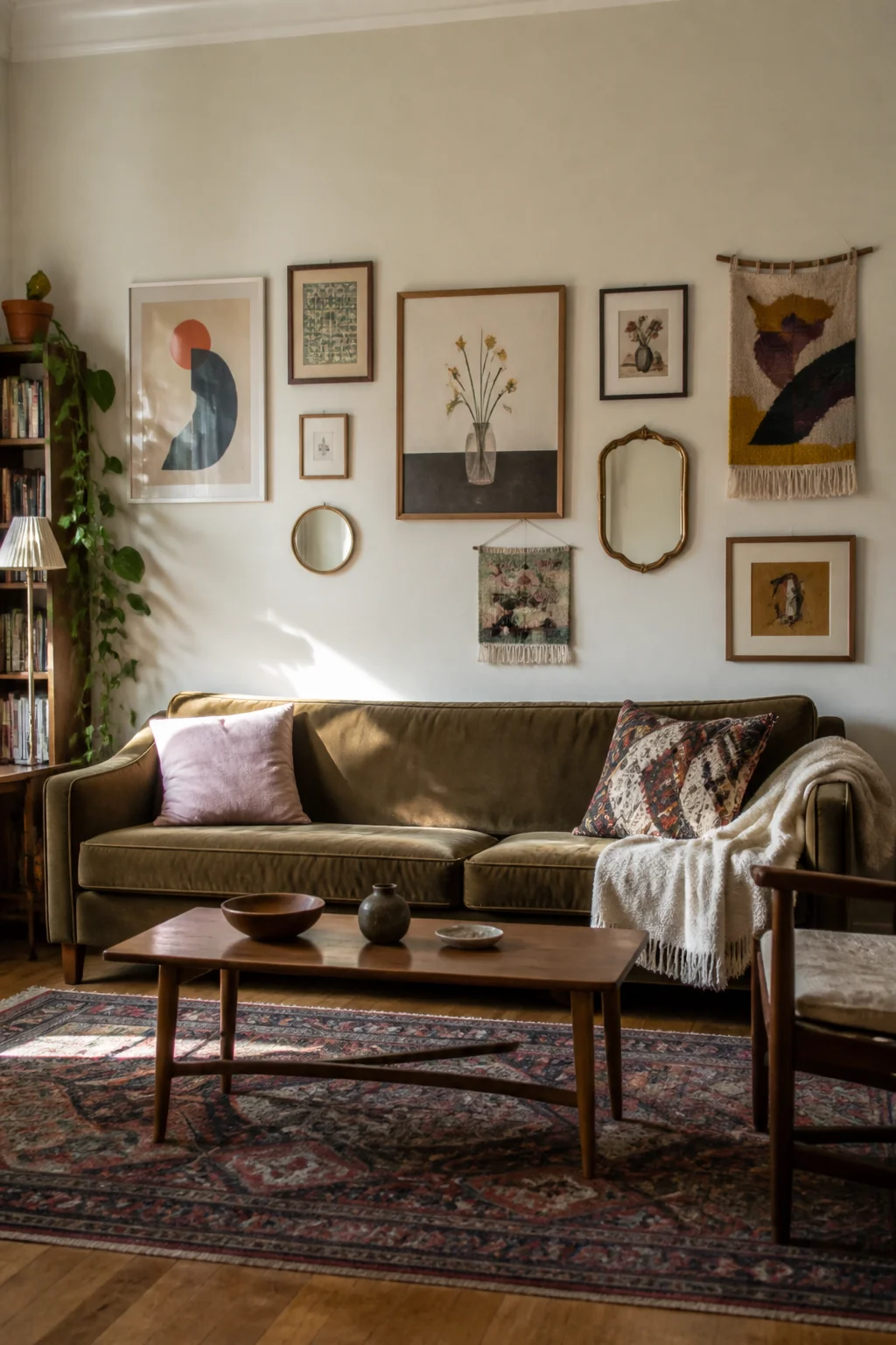 Create a gallery wall with temporary adhesive strips