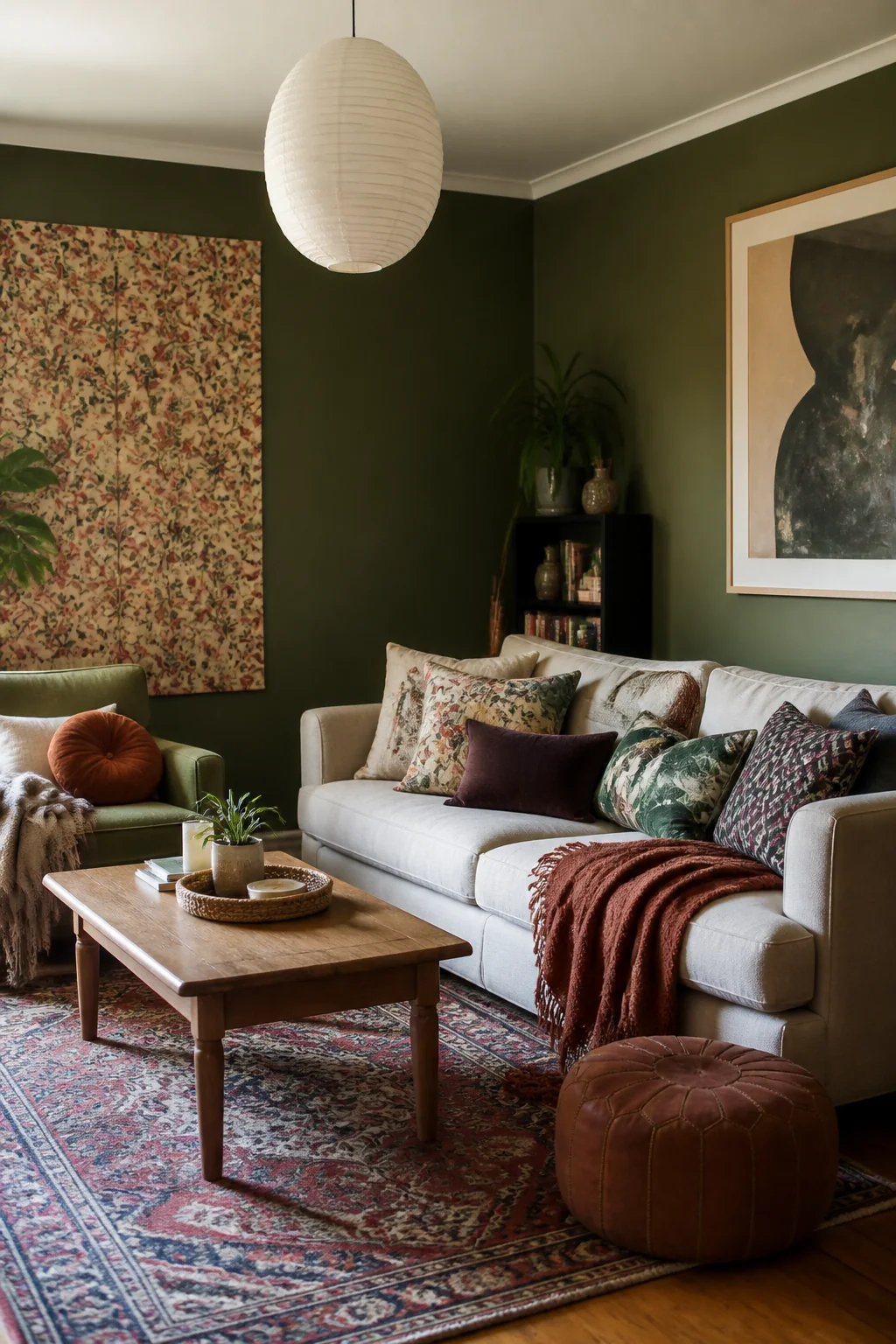 Use patterned pillows to anchor your color scheme