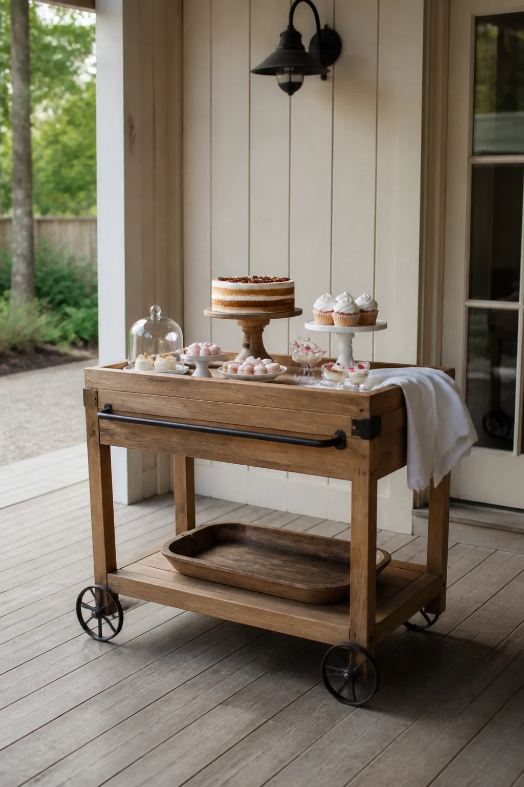 Set up a dessert cart or rolling station with sweets