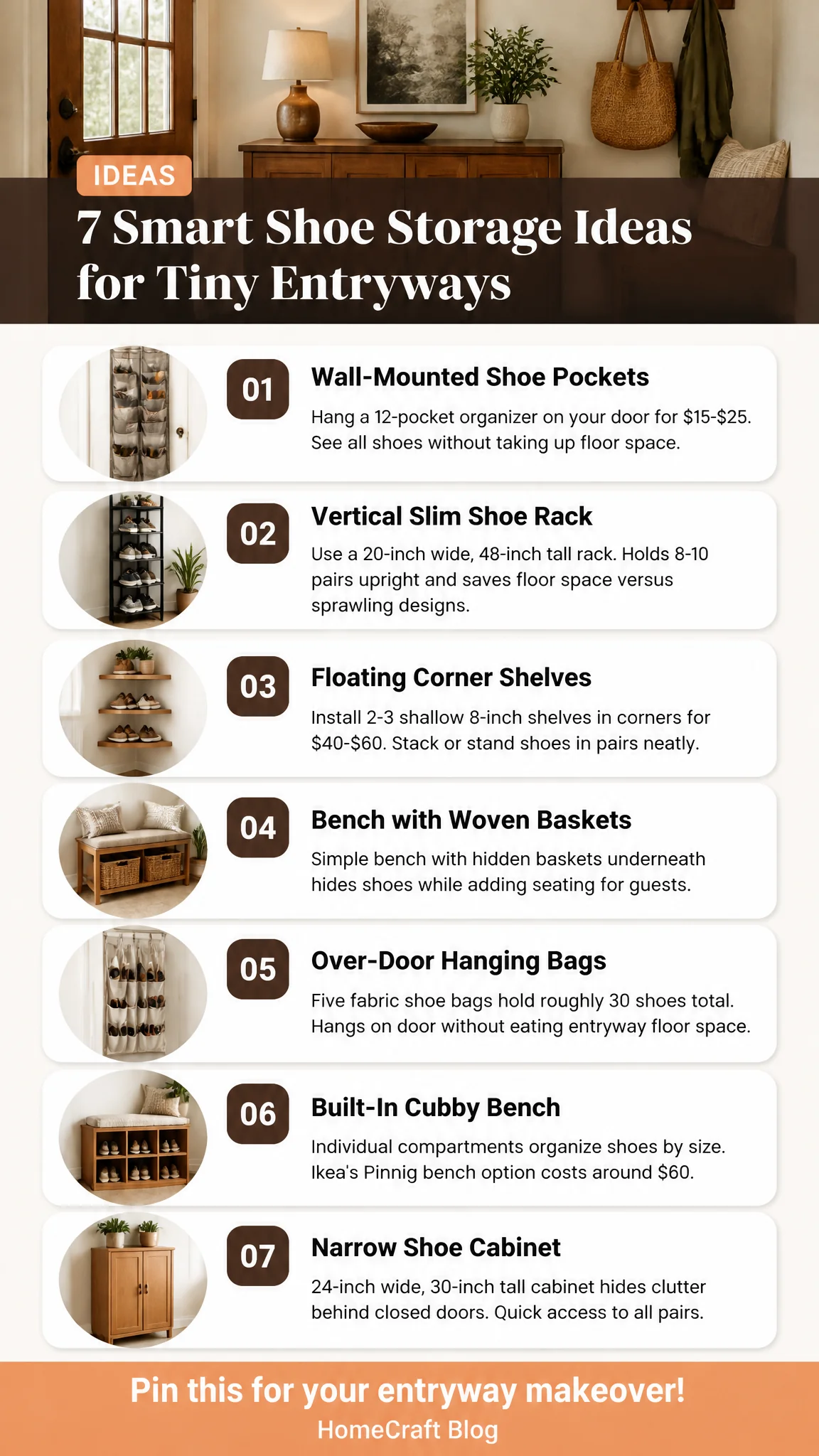 20 Smart Entryway Shoe Storage Ideas for Small Spaces — complete guide infographic
