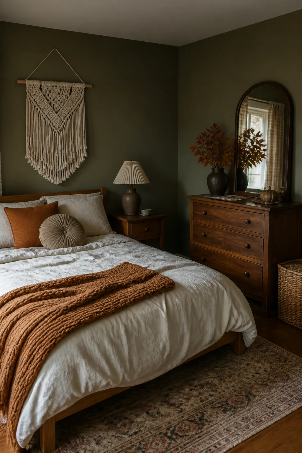 Add a woven wall hanging in natural fiber