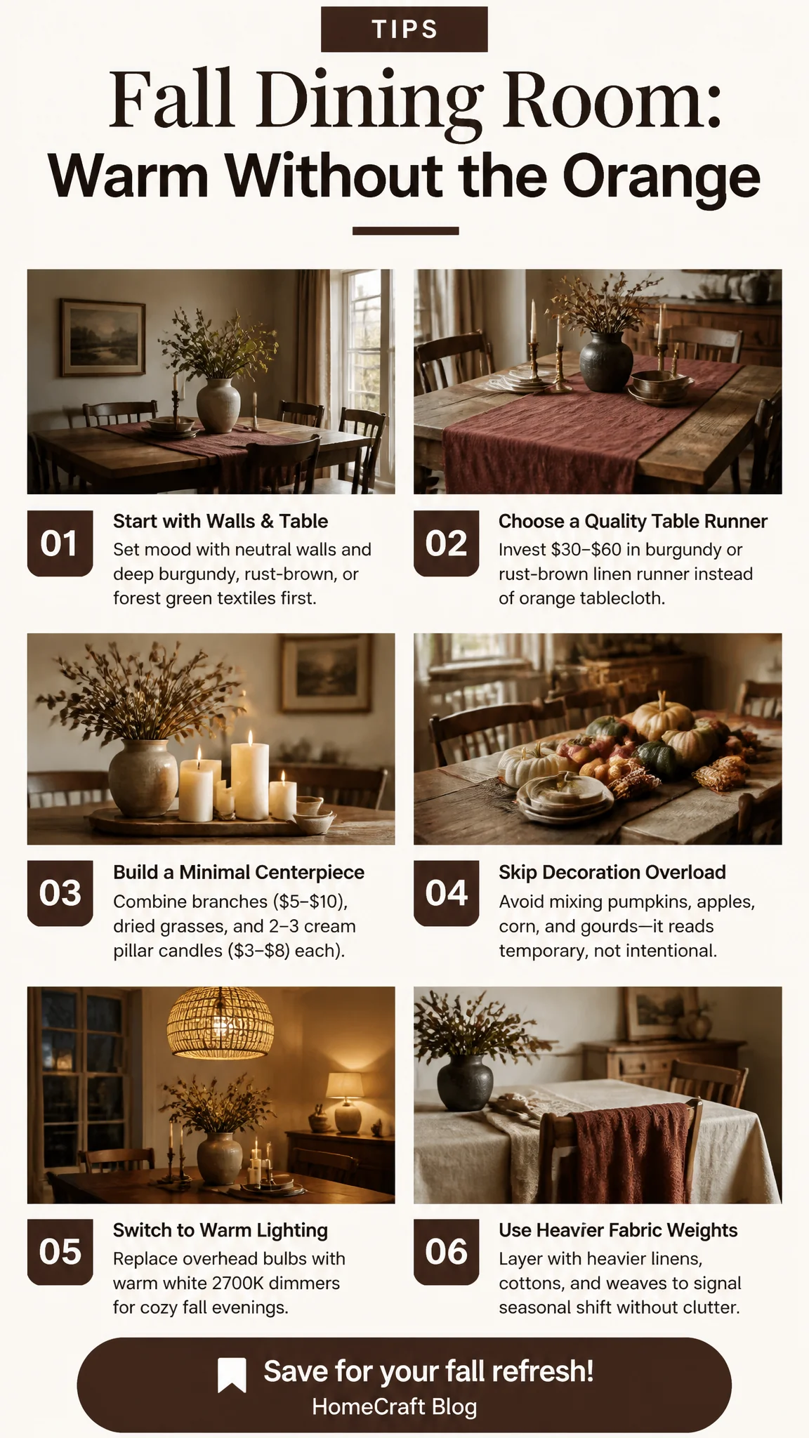 Make Your Fall Dining Room Feel Warm Without Overdoing the Orange — the ideas at a glance