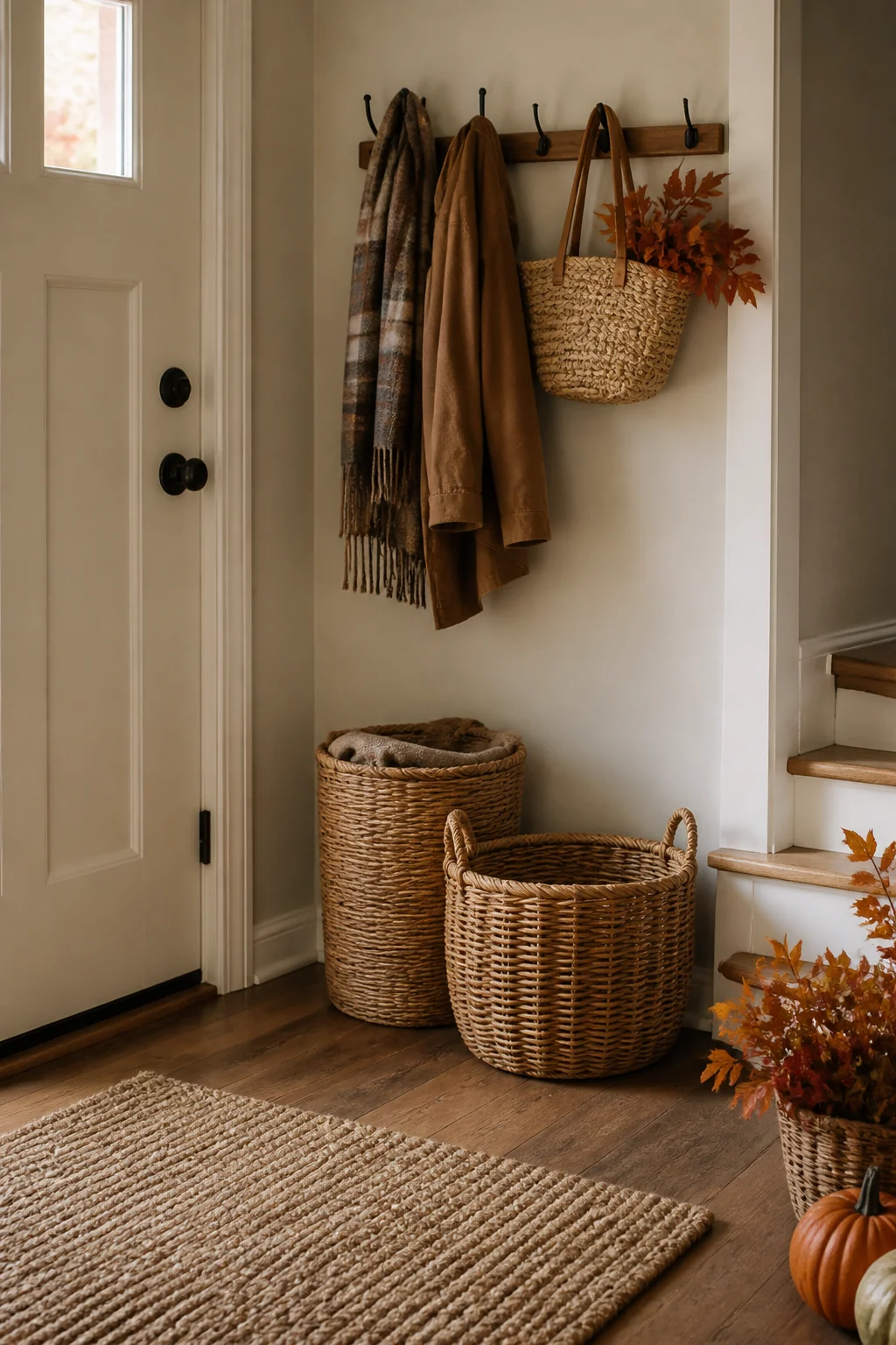 Layer Woven Baskets by the Door