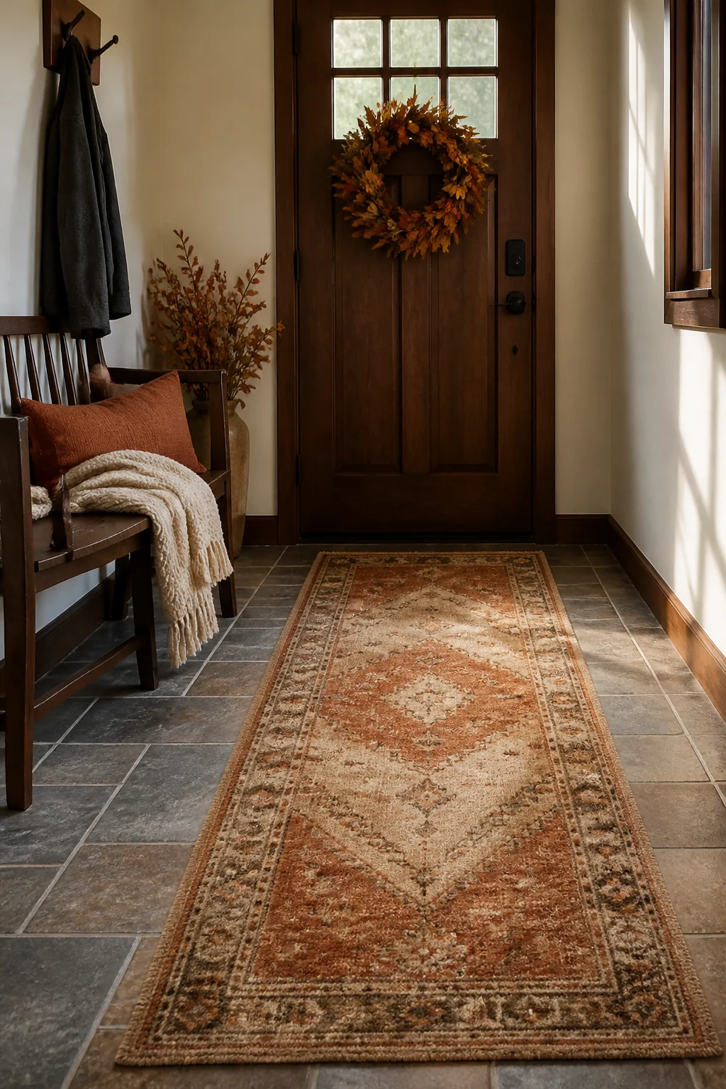 Layer a Fall-Colored Runner Rug
