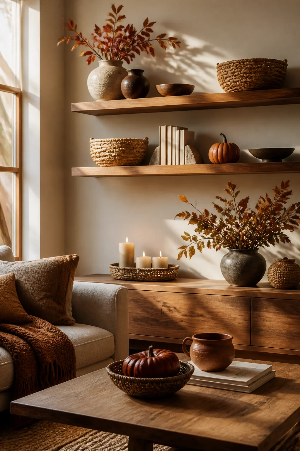 18 Warm Fall Living Room Decorating Ideas for Cozy Gatherings — styling tip