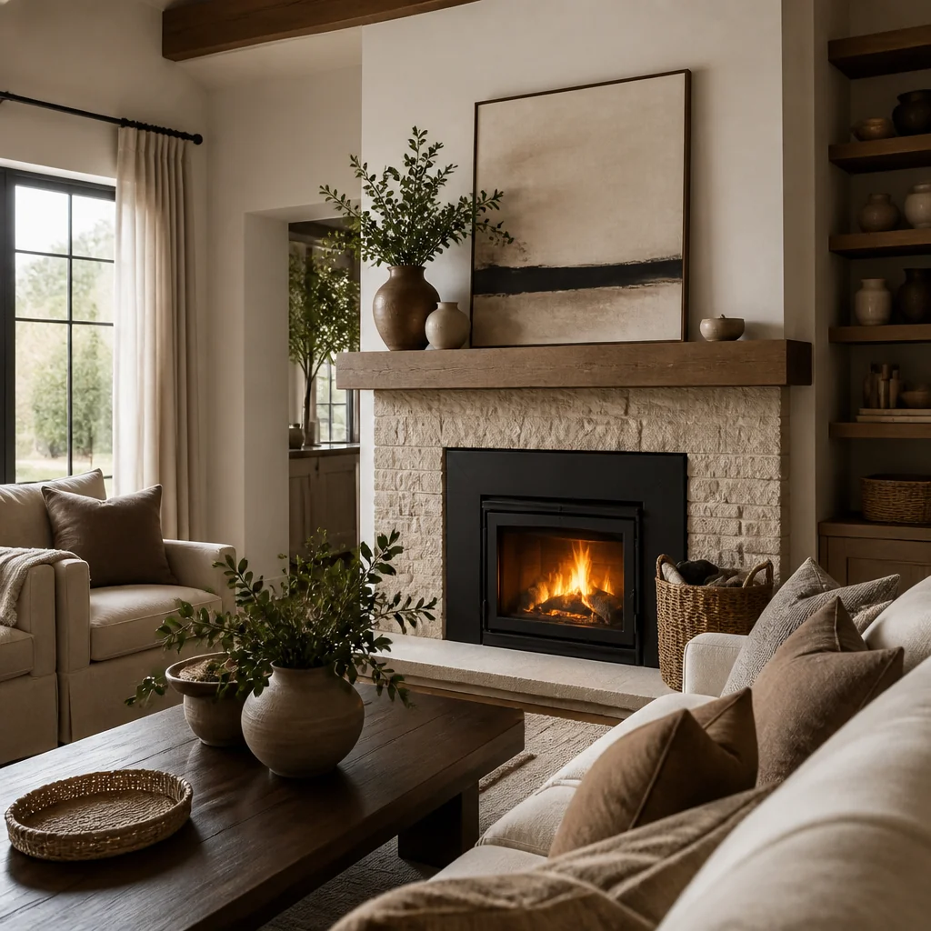 Add a wood-burning or electric fireplace insert if you don't have one