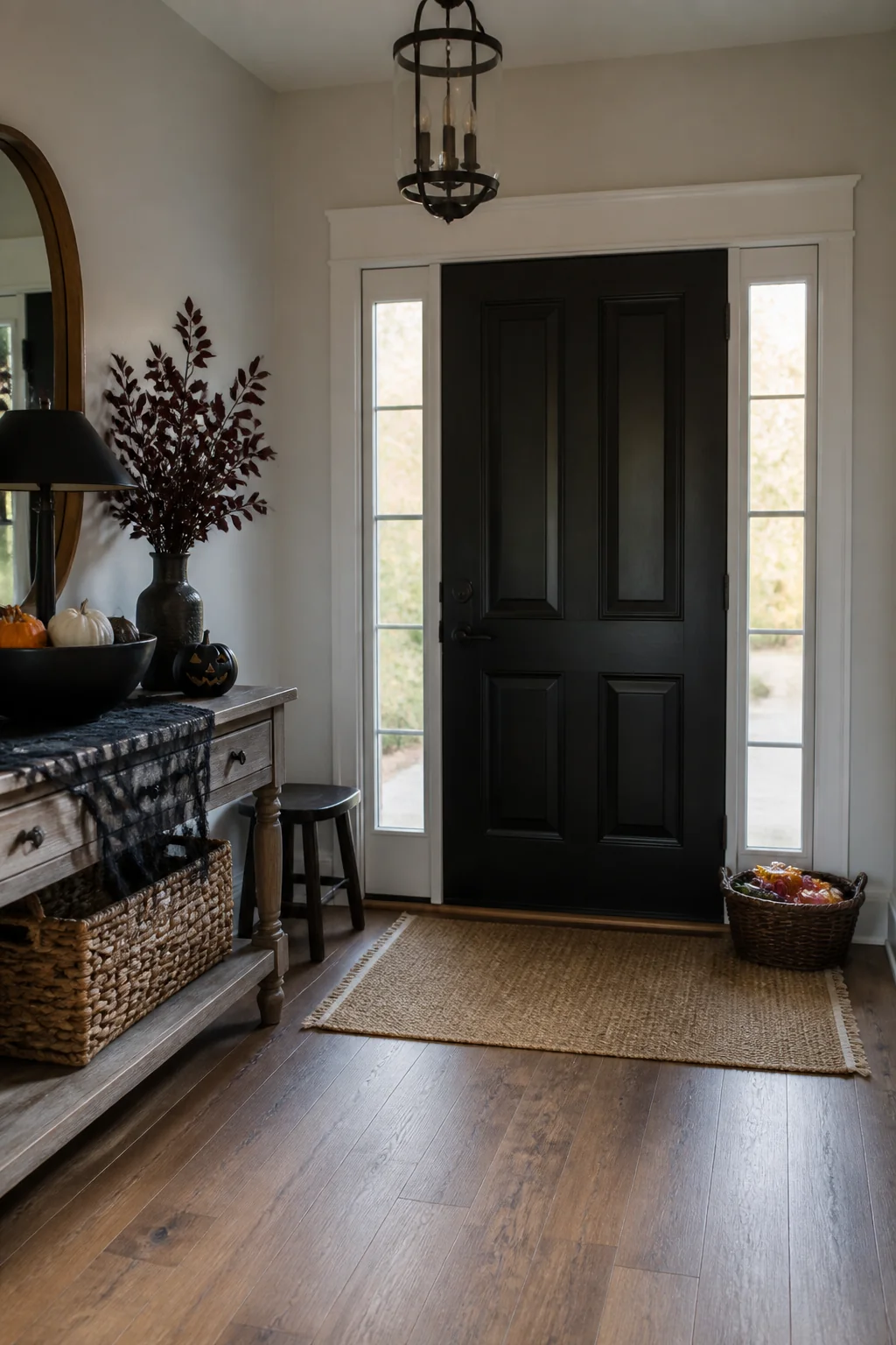 Keep a basket or crate for candy right at the door threshold