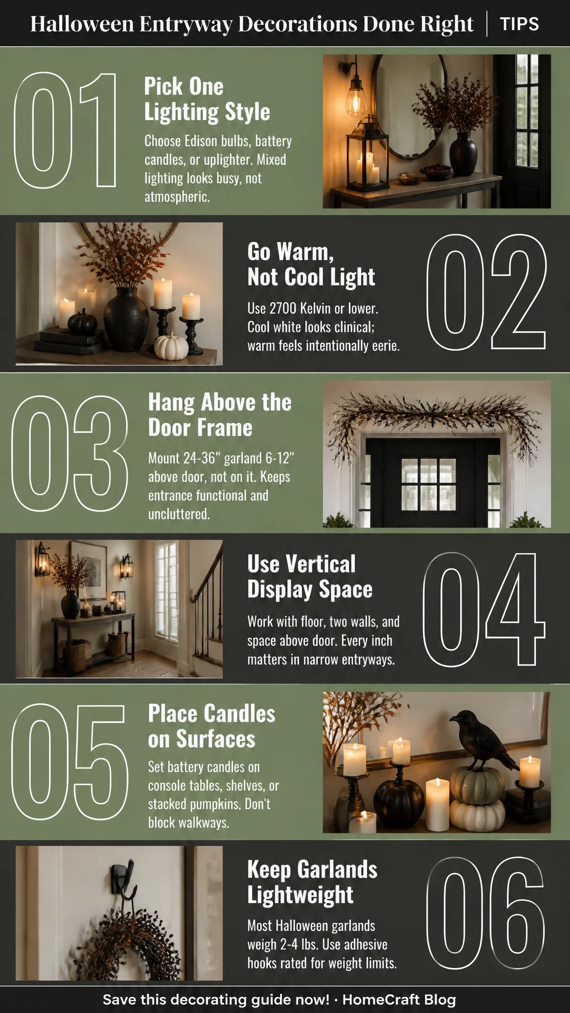 Set a Halloween Mood at Your Entryway Without Blocking the Door — the short version, illustrated