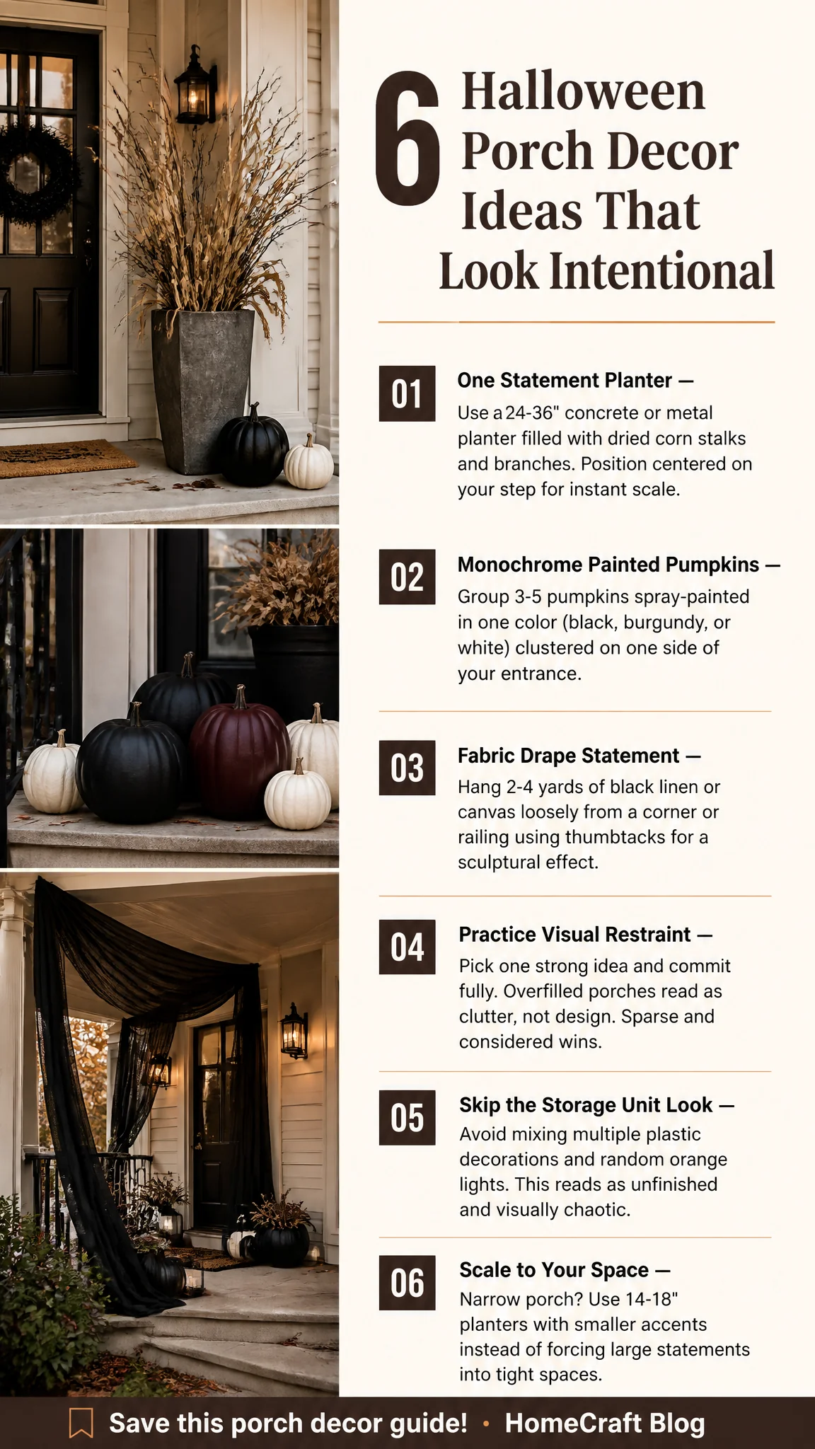 6 Easy Halloween Porch Decor Ideas That Don't Scream Overdone — the ideas at a glance