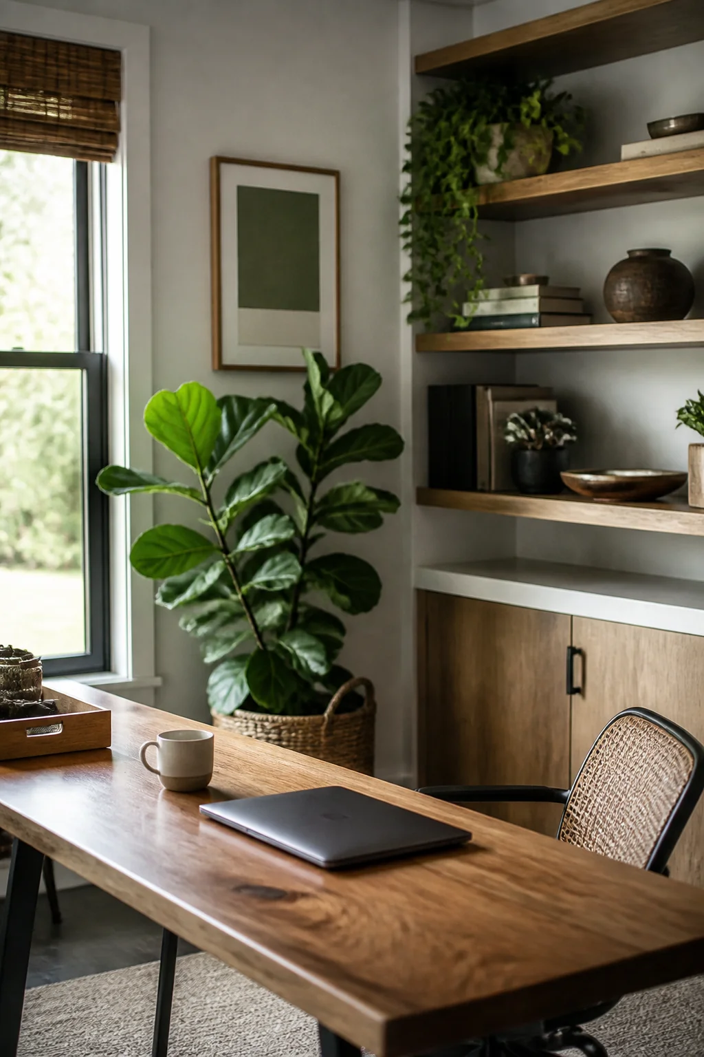 Natural Wood and a Plant Made My Space Feel Less Sterile