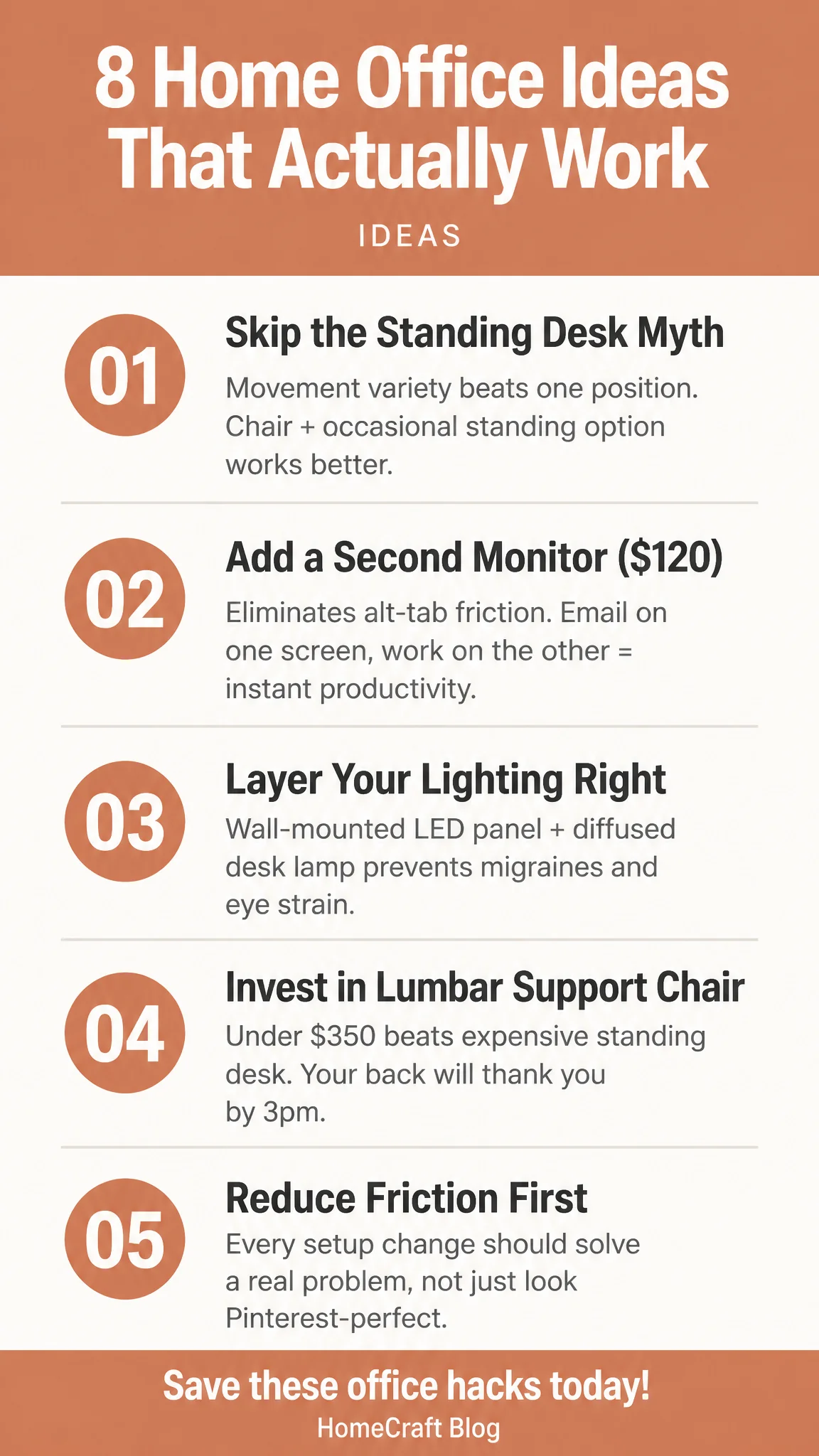 I Tried 8 Home Office Ideas, Here's What Actually Stuck — complete guide infographic