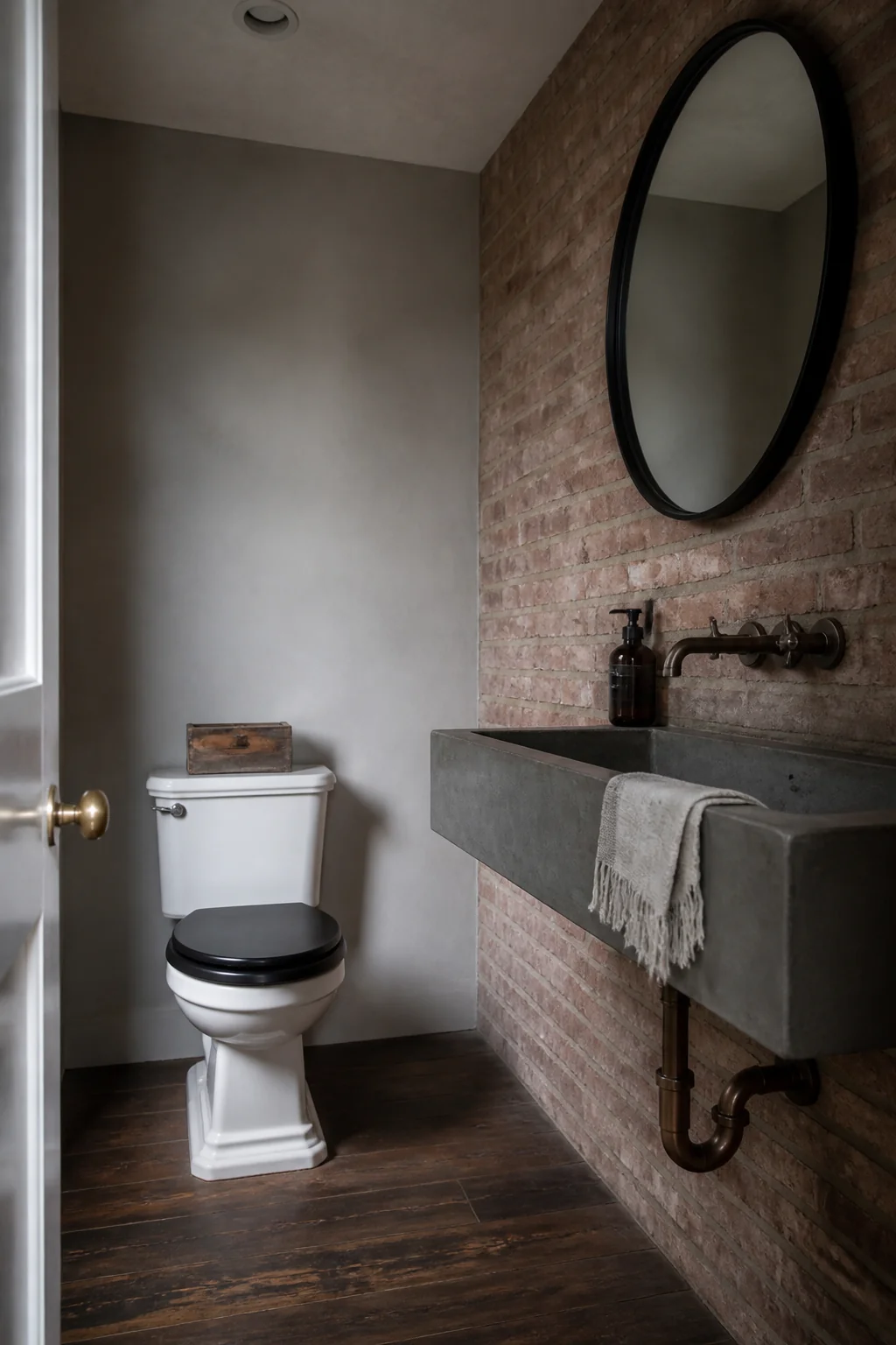 Keep walls minimal and let fixtures do the talking