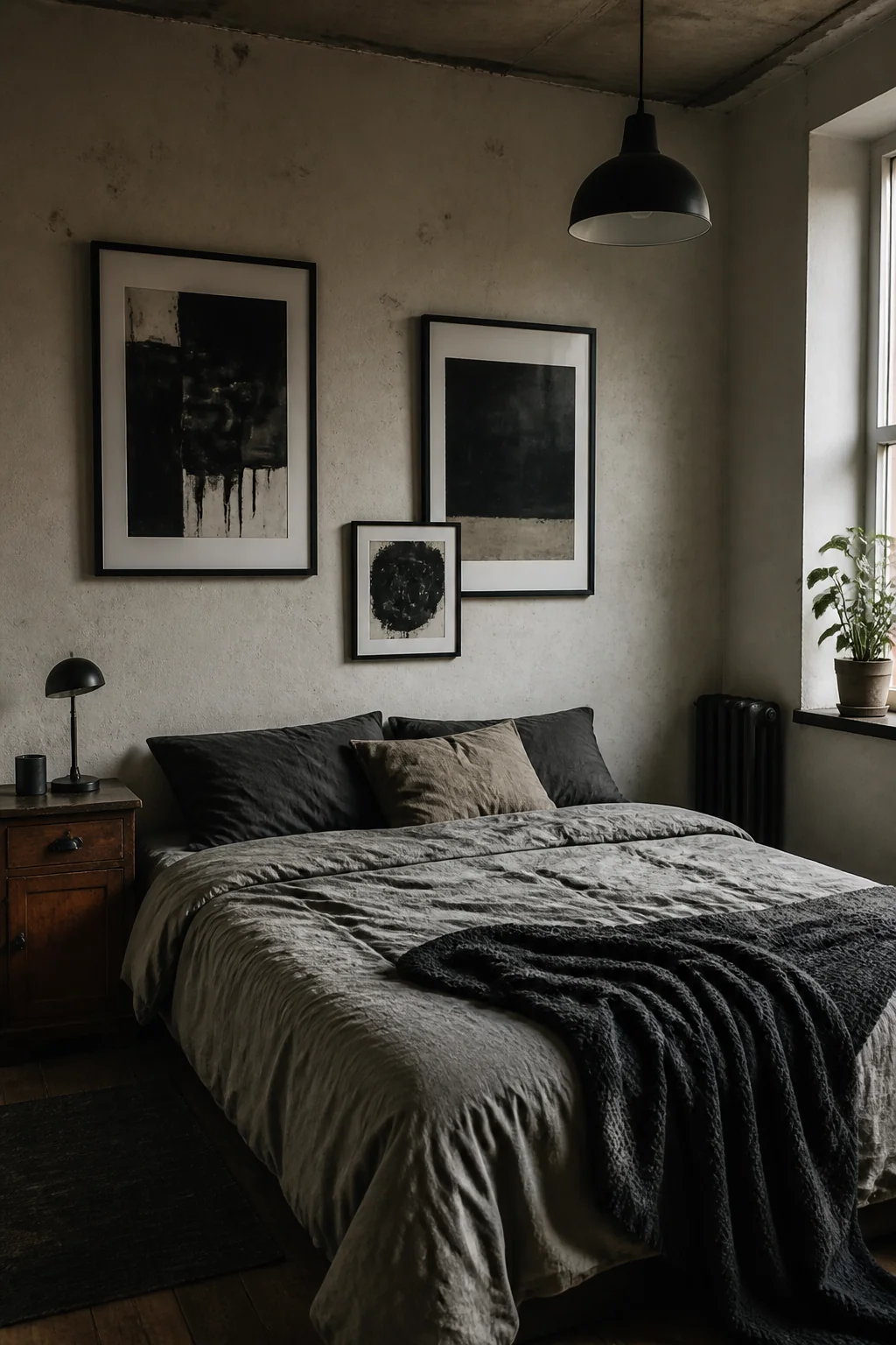 Layer in moody, minimal artwork with black frames