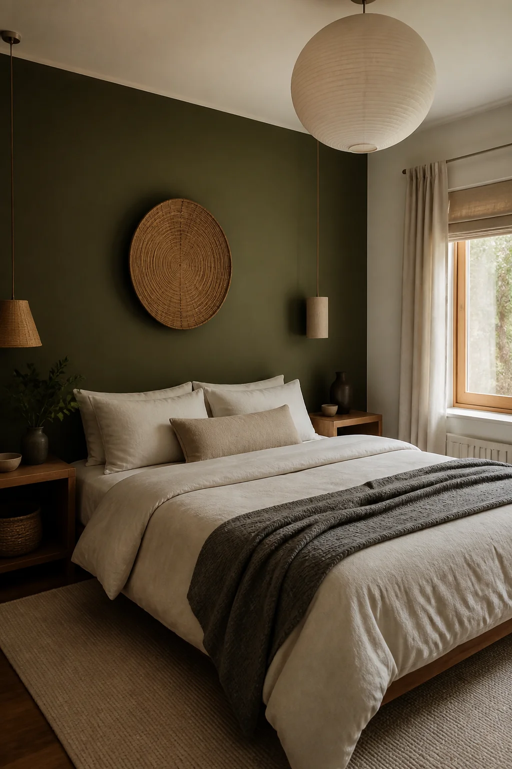 Choose a neutral base with one accent wall