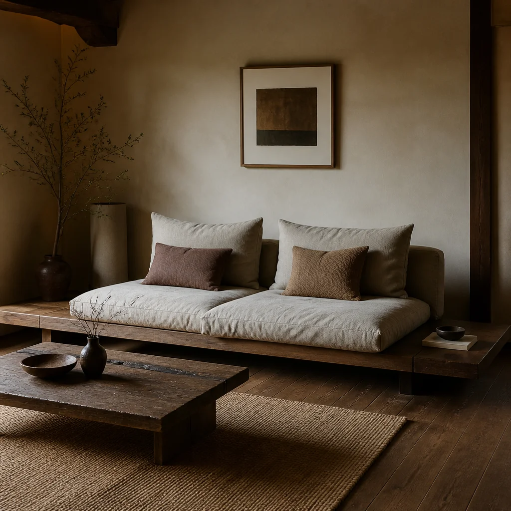 Use a low wooden platform sofa