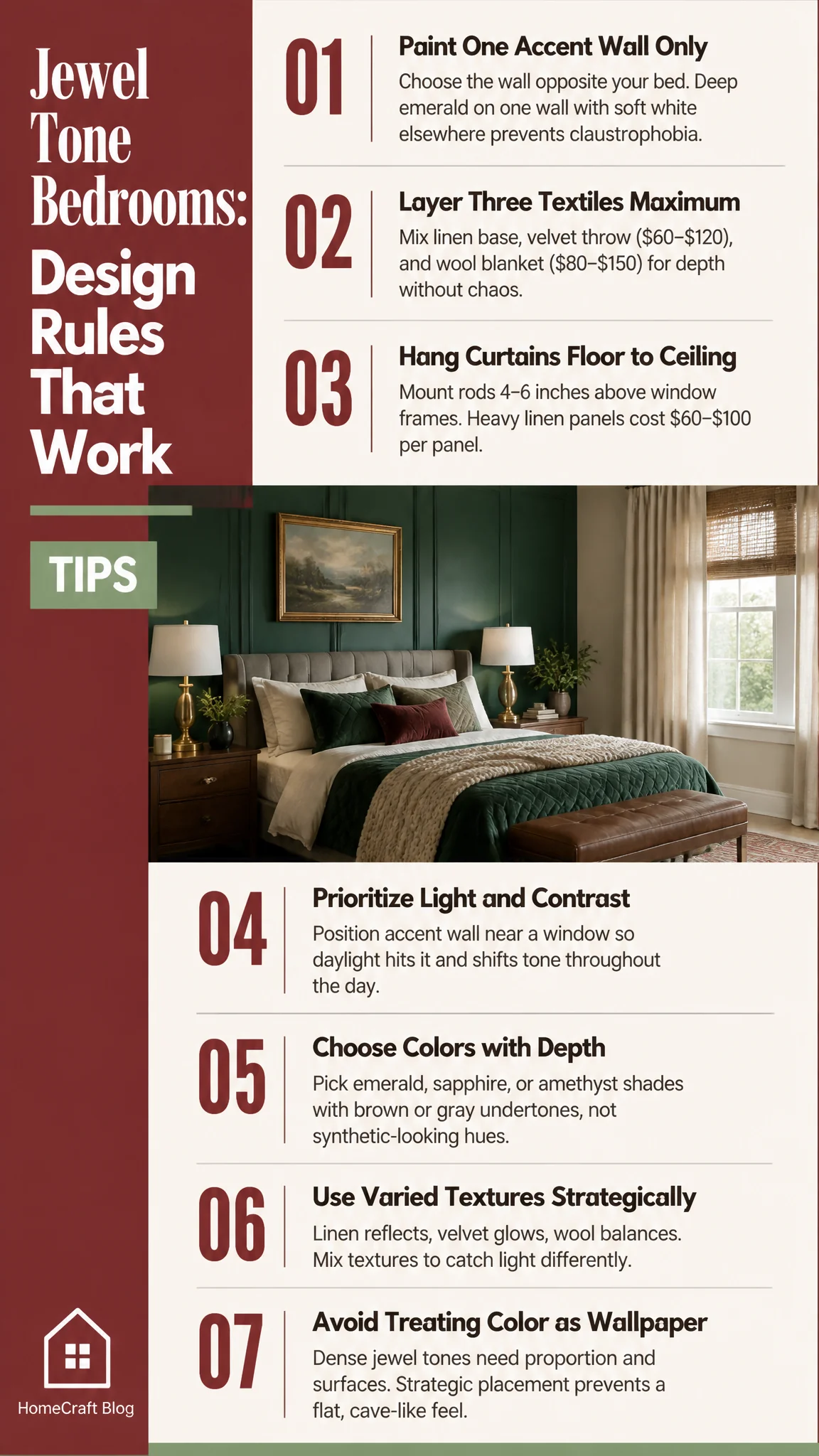 14 Gorgeous Jewel Tone Bedroom Ideas to Transform Your Sleep Space — illustrated summary