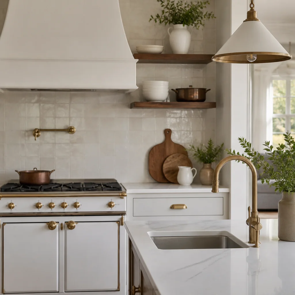 Mixed metal and white porcelain mix