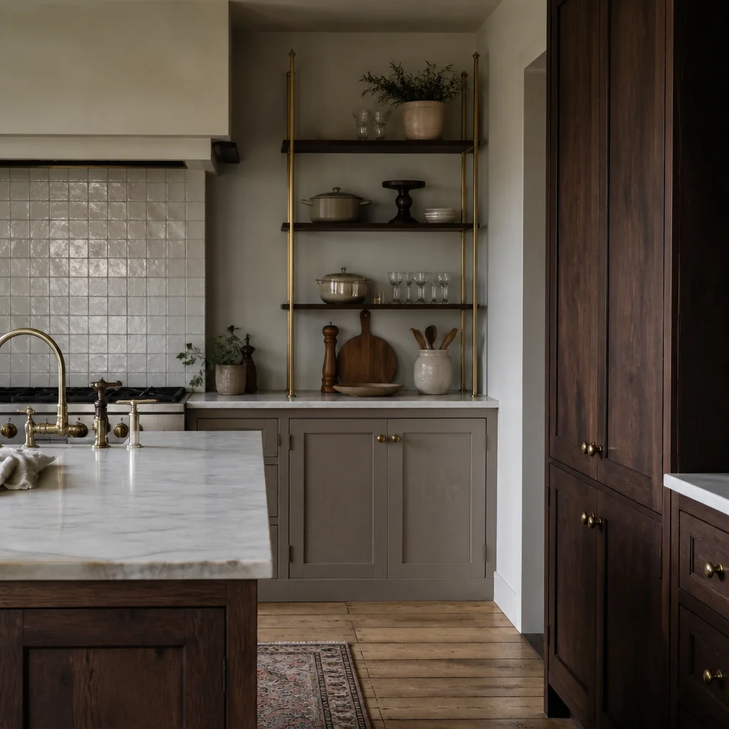 Add a thin metal shelf divider between sections